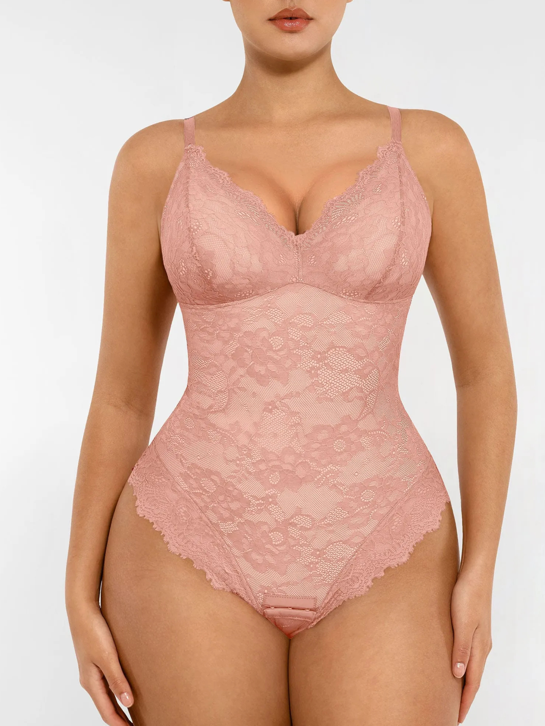Lya wear Lace V Neck Full Bodysuit