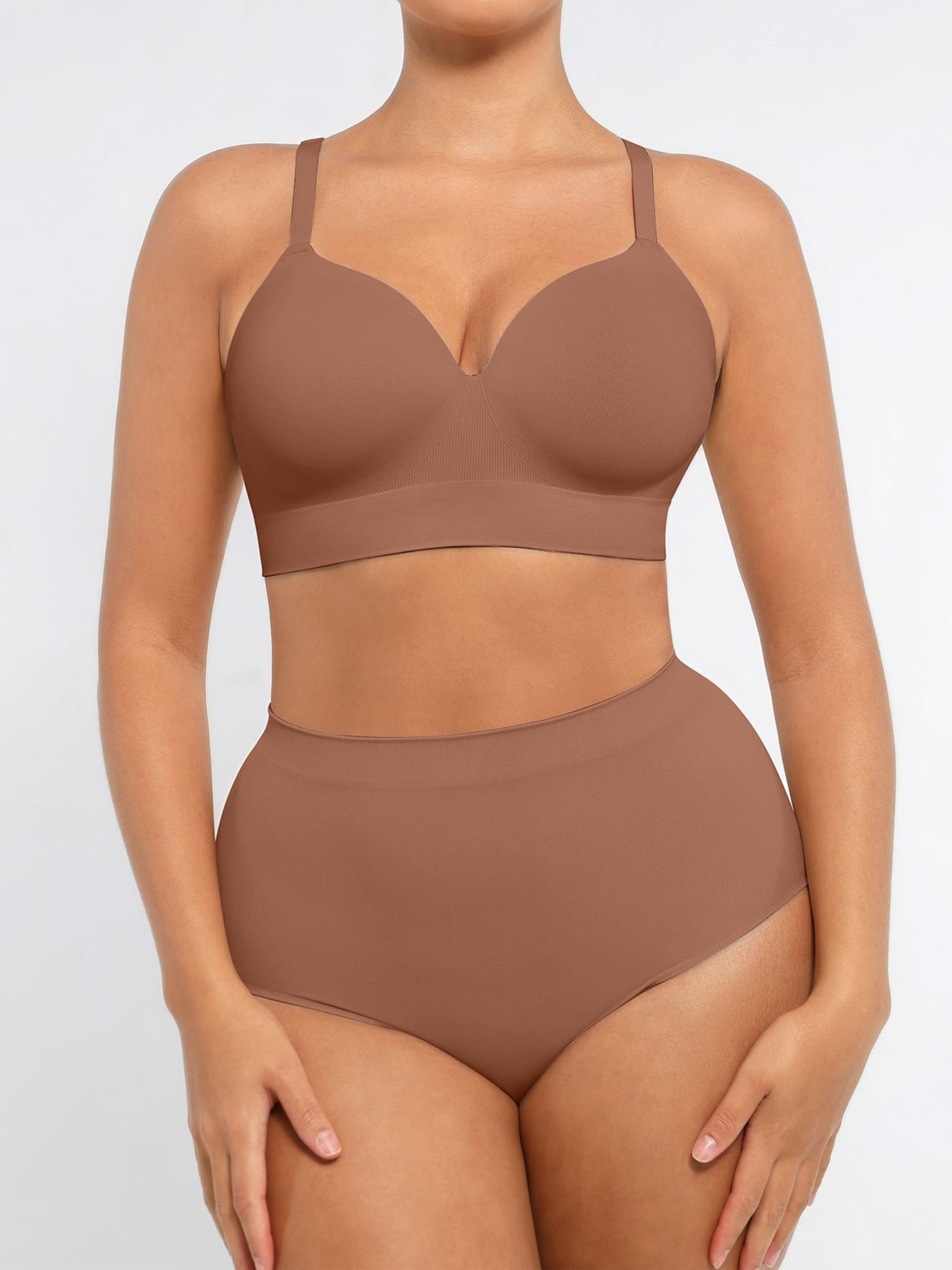LYA WEARS Wireless Push-Up Bra & Seamless Tummy Control Brief Set