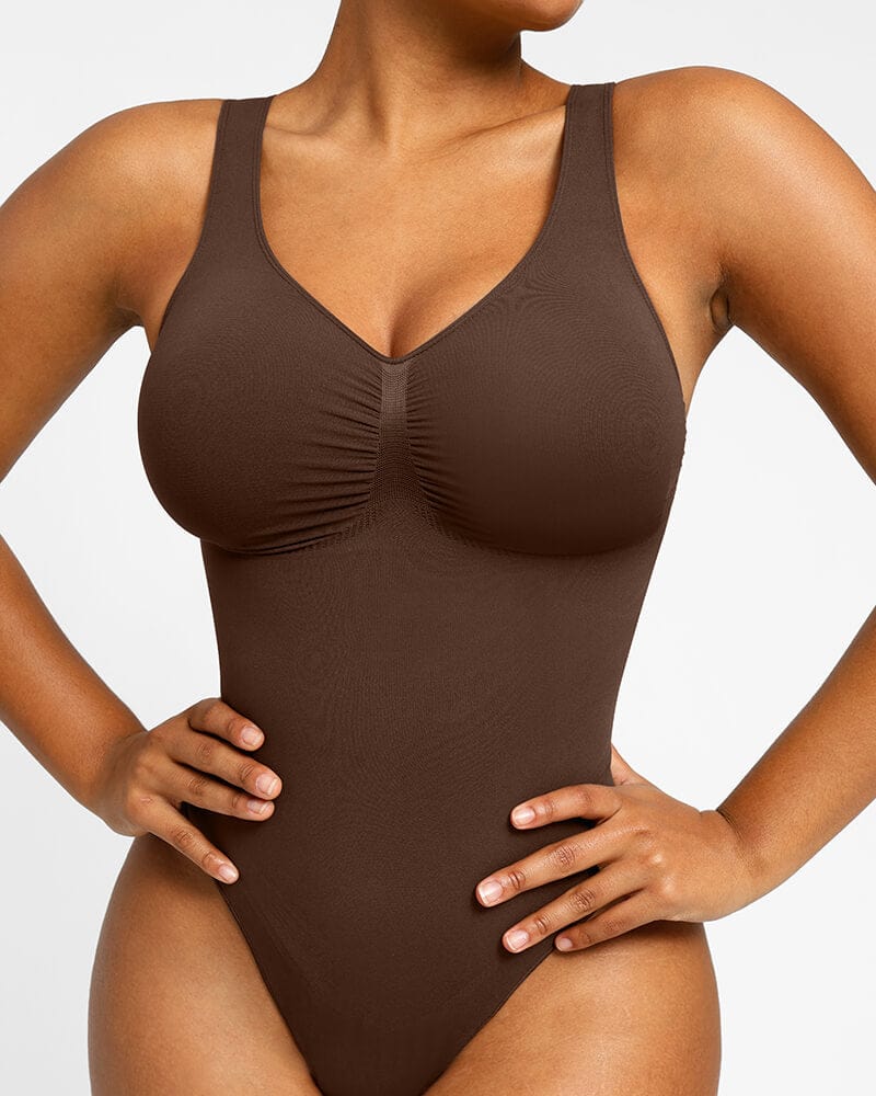 Bare Essentials™ Skin Flow™ 2.0 V-Neck Thong Bodysuit