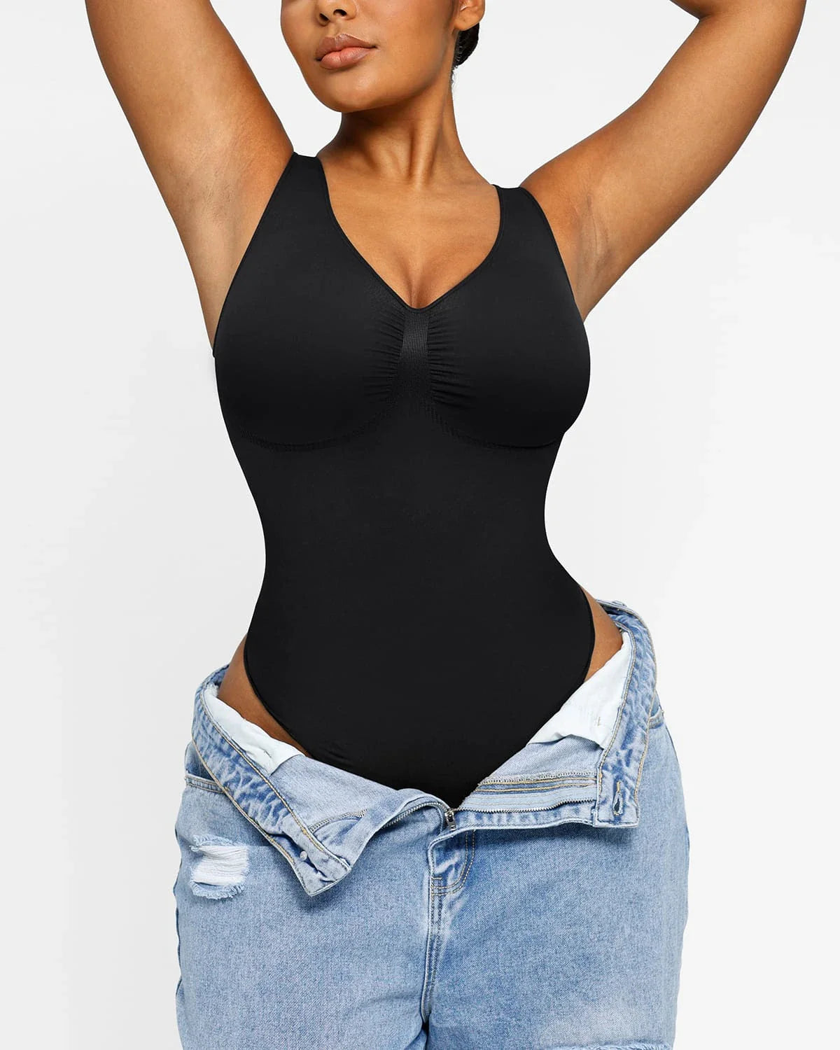 Bare Essentials™ Skin Flow™ 2.0 V-Neck Thong Bodysuit