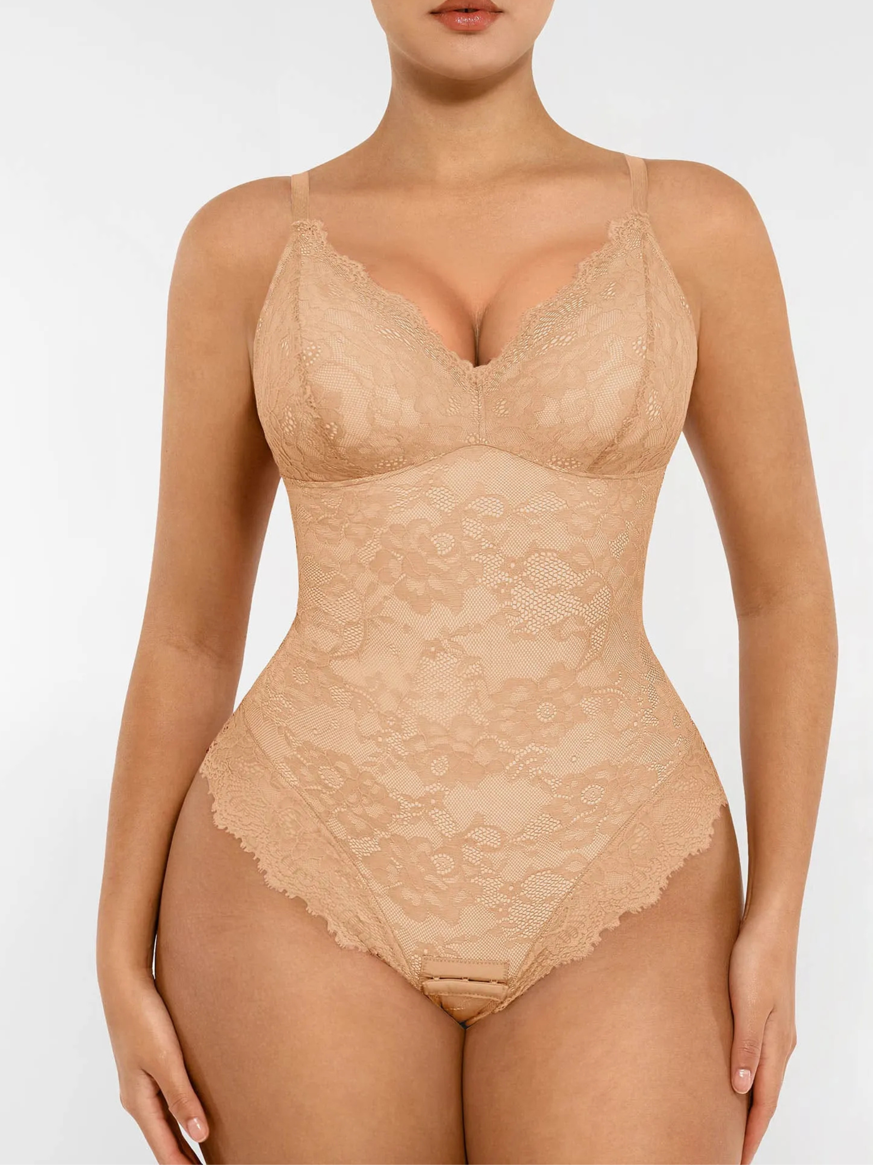 Lya wear Lace V Neck Full Bodysuit