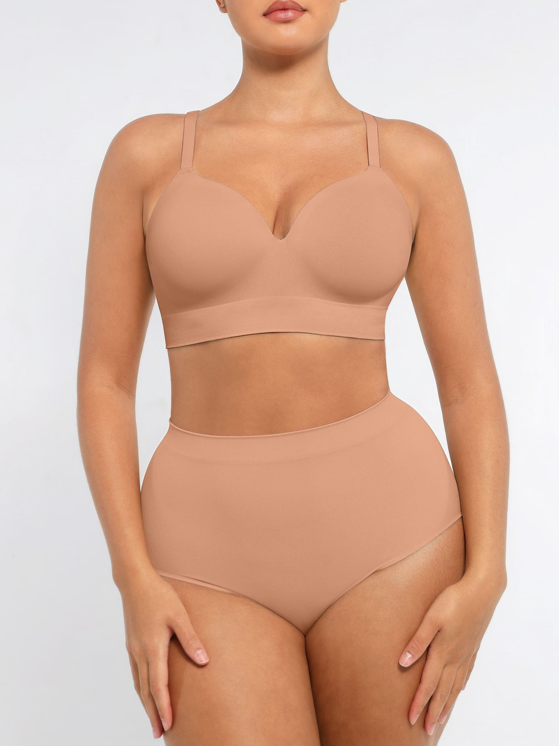 Wireless Push-Up Bra & Seamless Tummy Control Brief Set