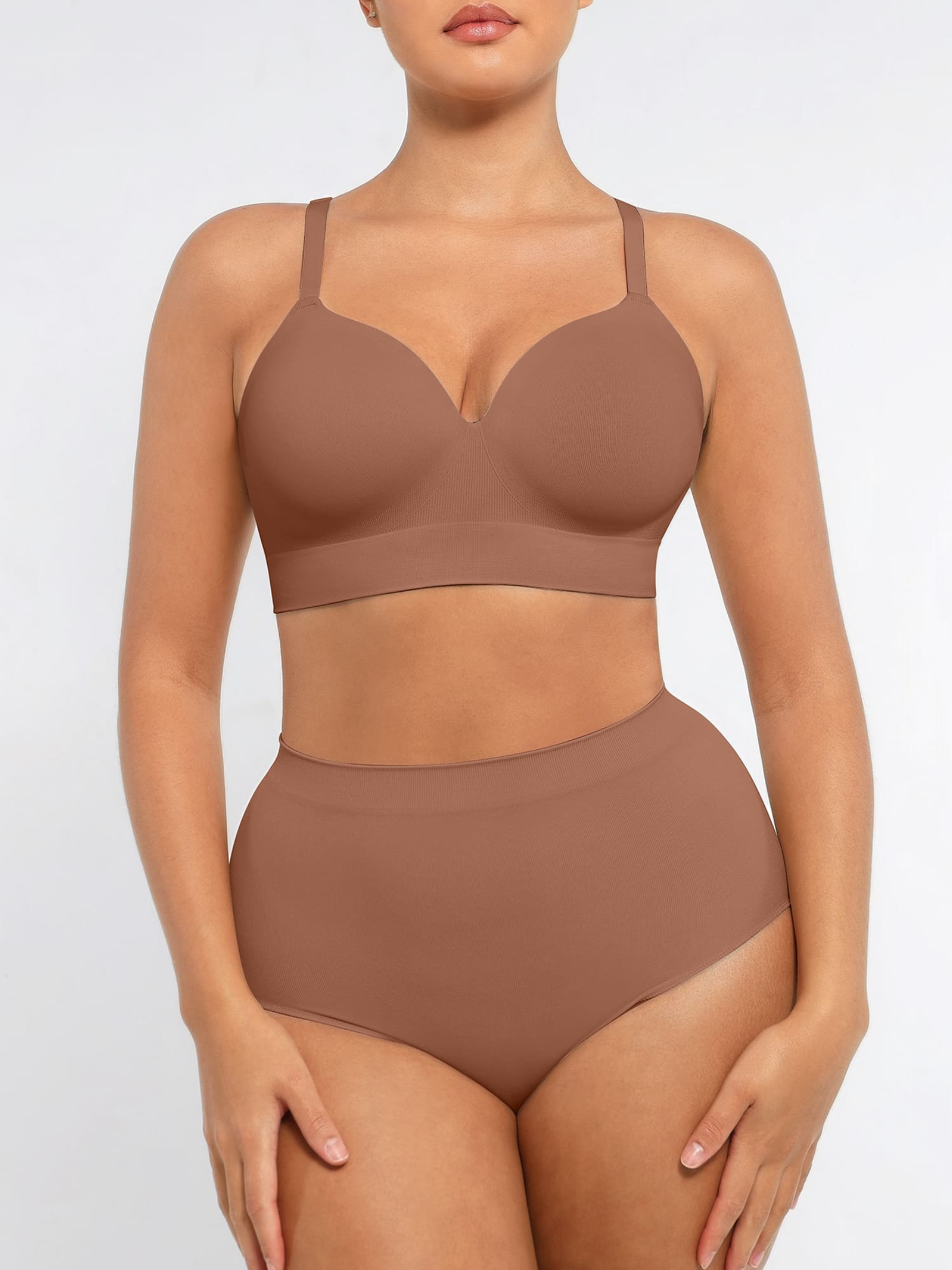 Wireless Push-Up Bra & Seamless Tummy Control Brief Set