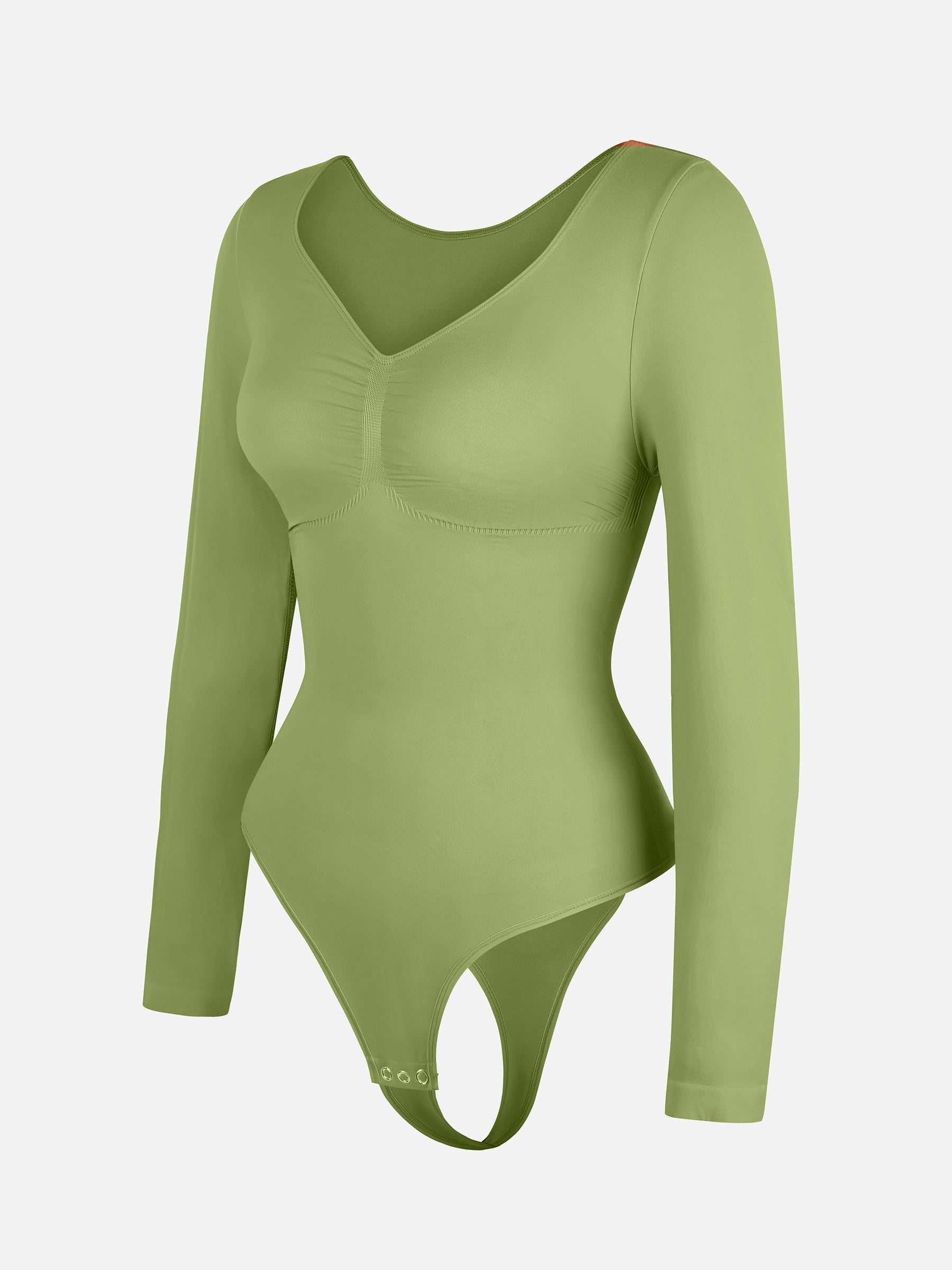 Seamless Long Sleeve Tummy Control Thong Bodysuit