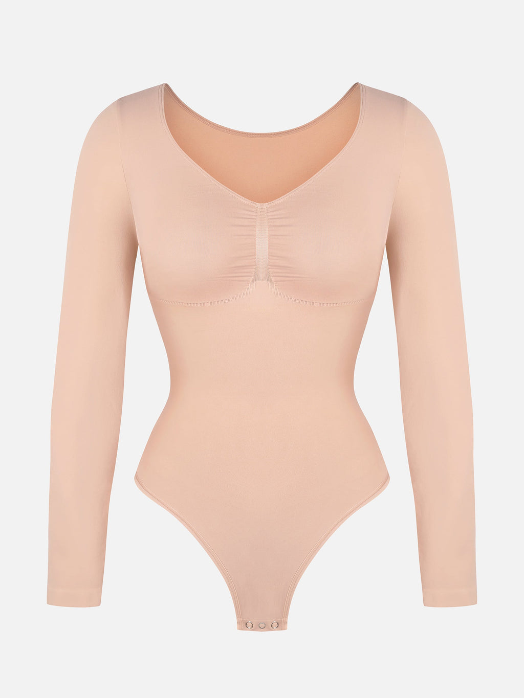 Seamless Long Sleeve Tummy Control Thong Bodysuit