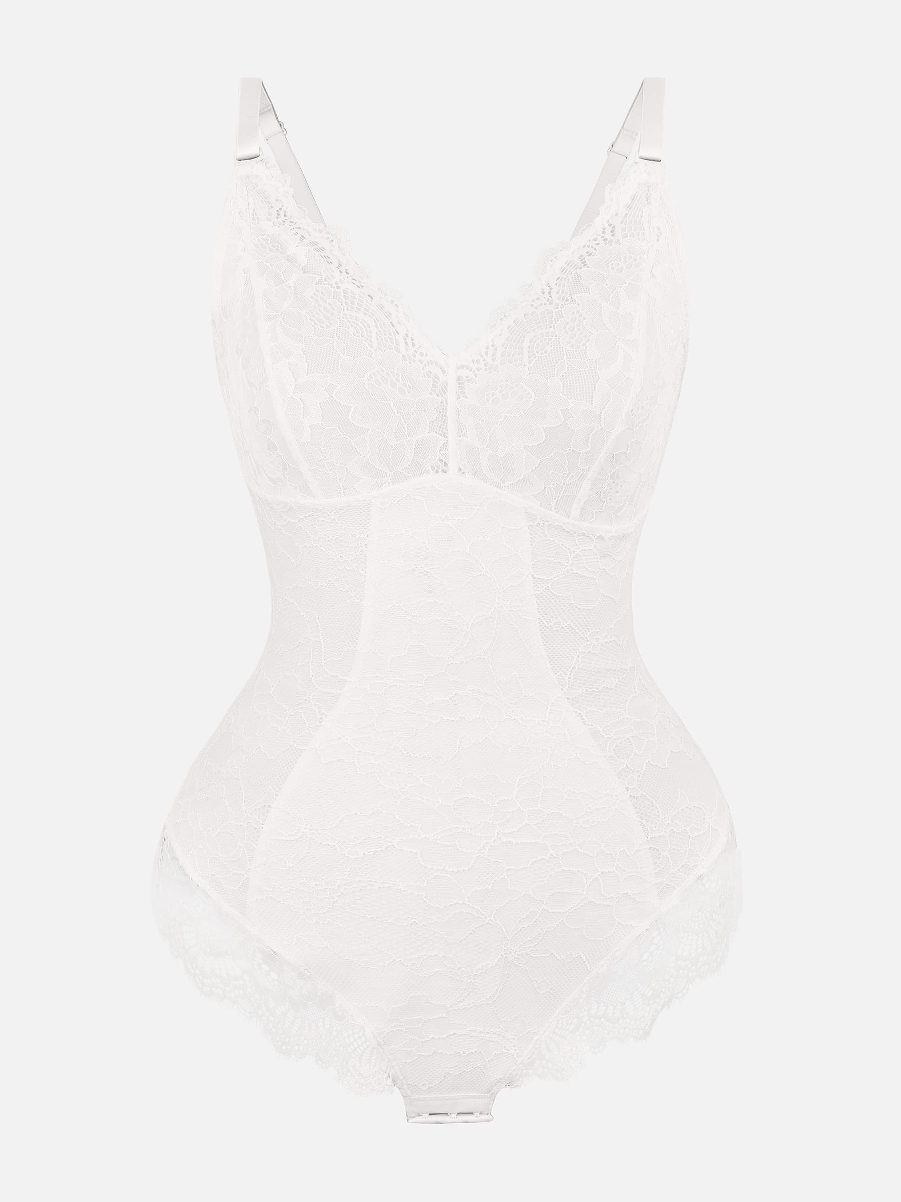 Lace V Neck Full Bodysuit