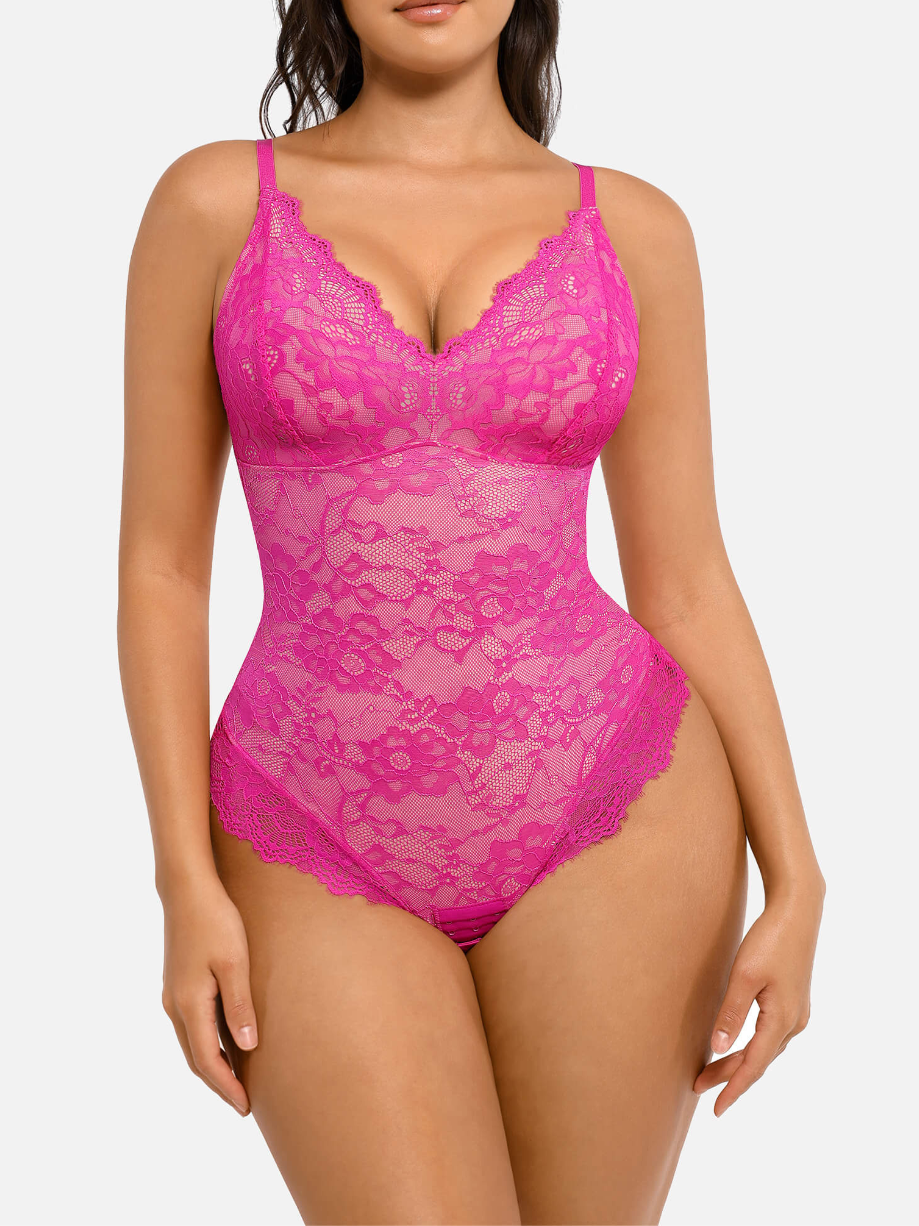 Lya wear Lace V Neck Full Bodysuit