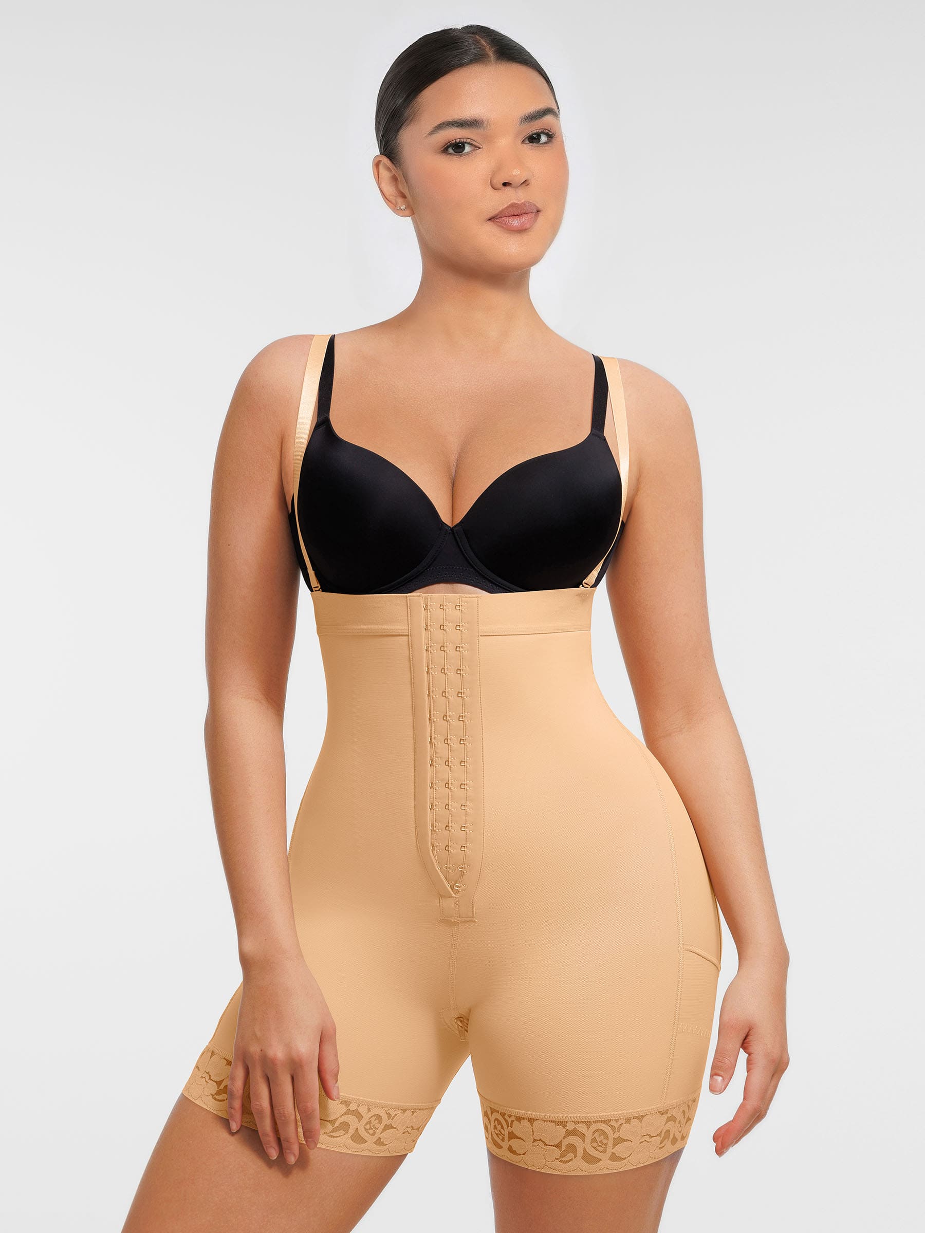 Lyawears Butt Lifting Body Shaper with Zip Crotch Smooth Tummy Control