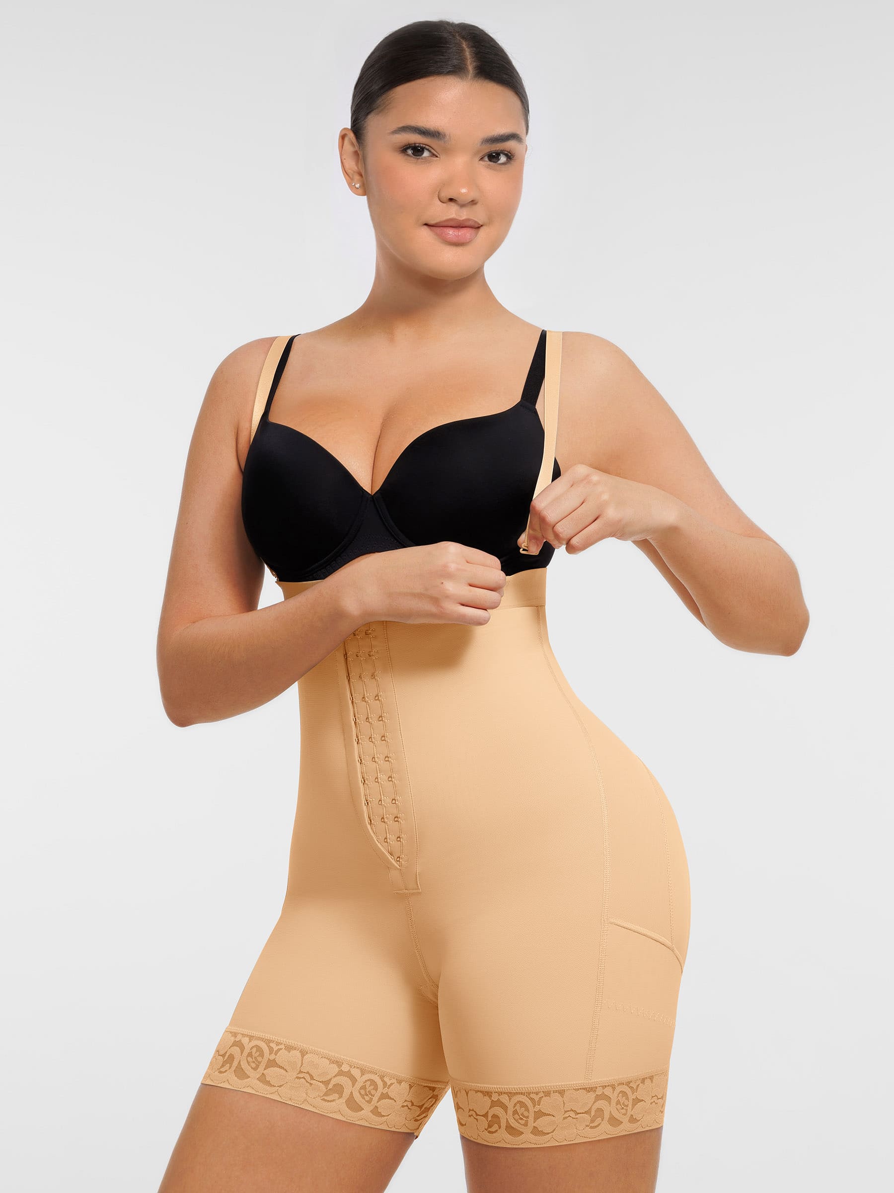 Lyawears Butt Lifting Body Shaper with Zip Crotch Smooth Tummy Control