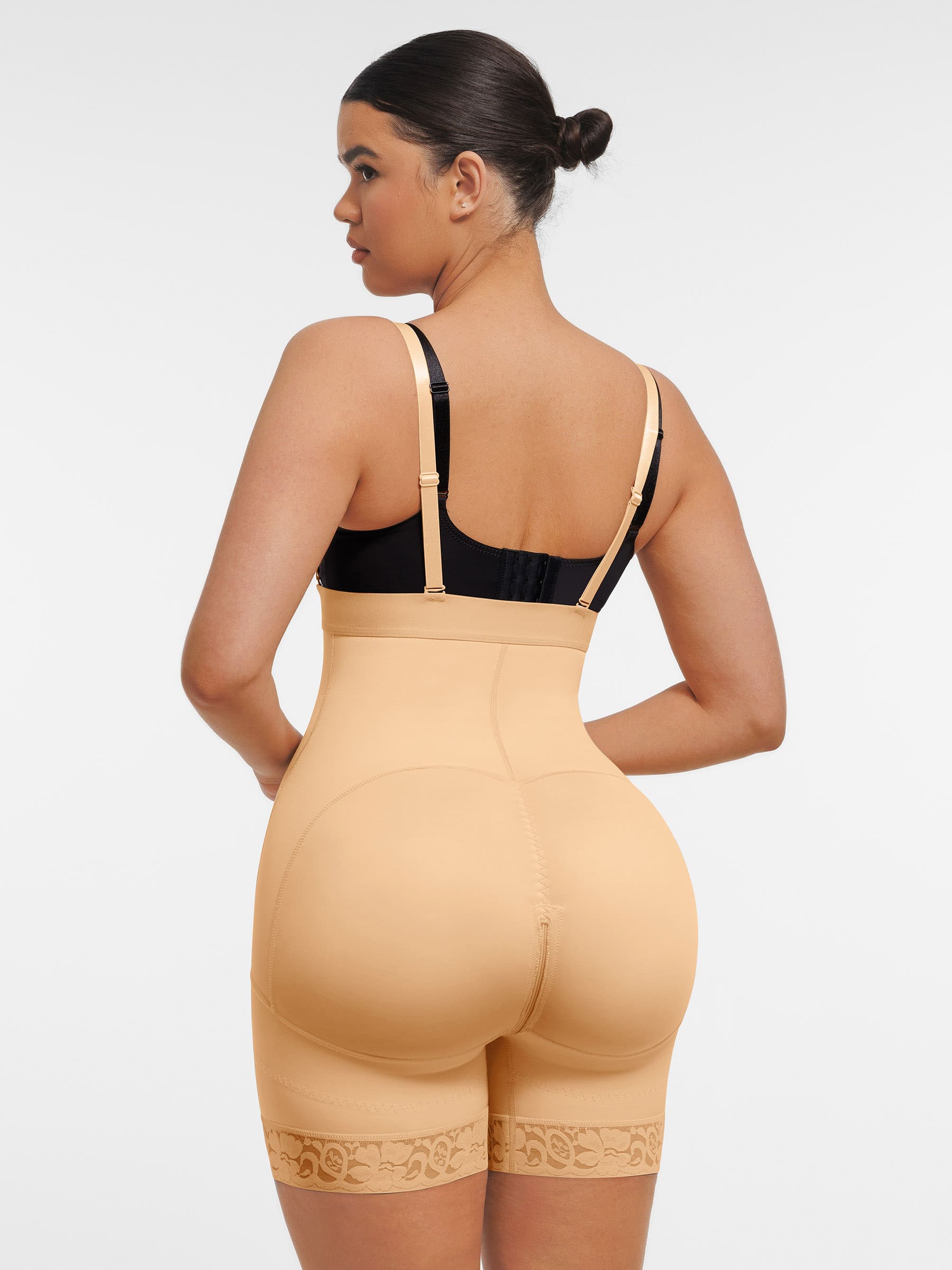 Lyawears Butt Lifting Body Shaper with Zip Crotch Smooth Tummy Control