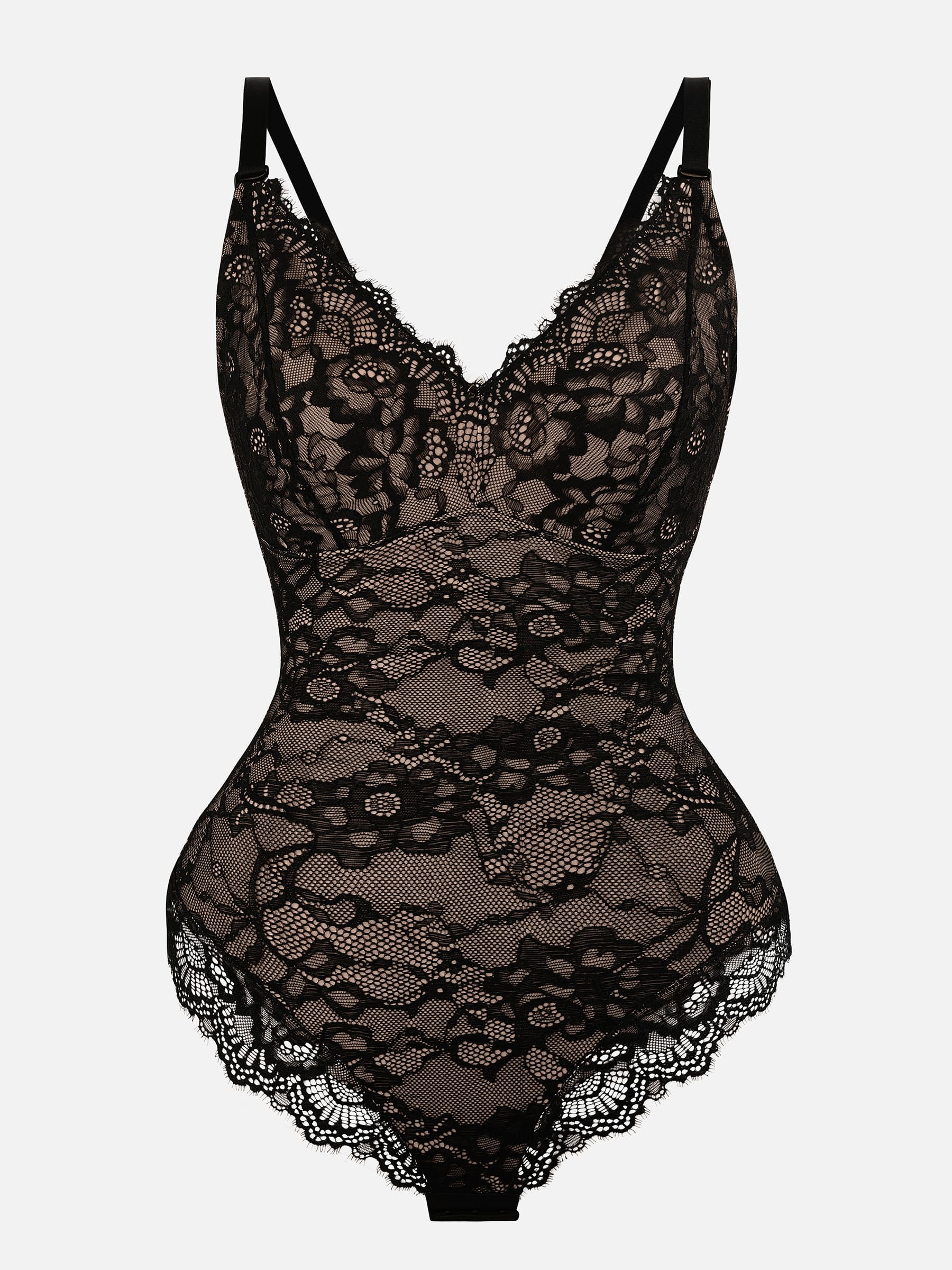Lya wear Lace V Neck Full Bodysuit