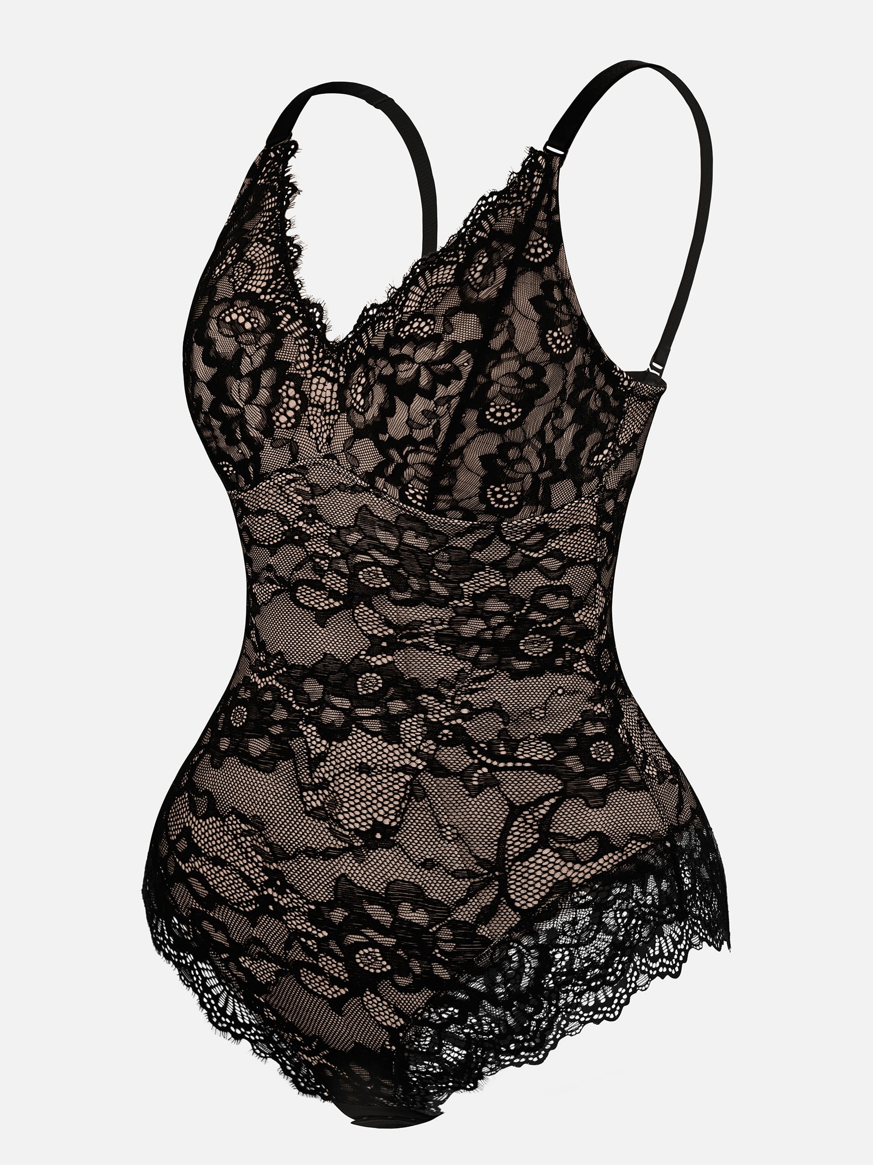 Lya wear Lace V Neck Full Bodysuit
