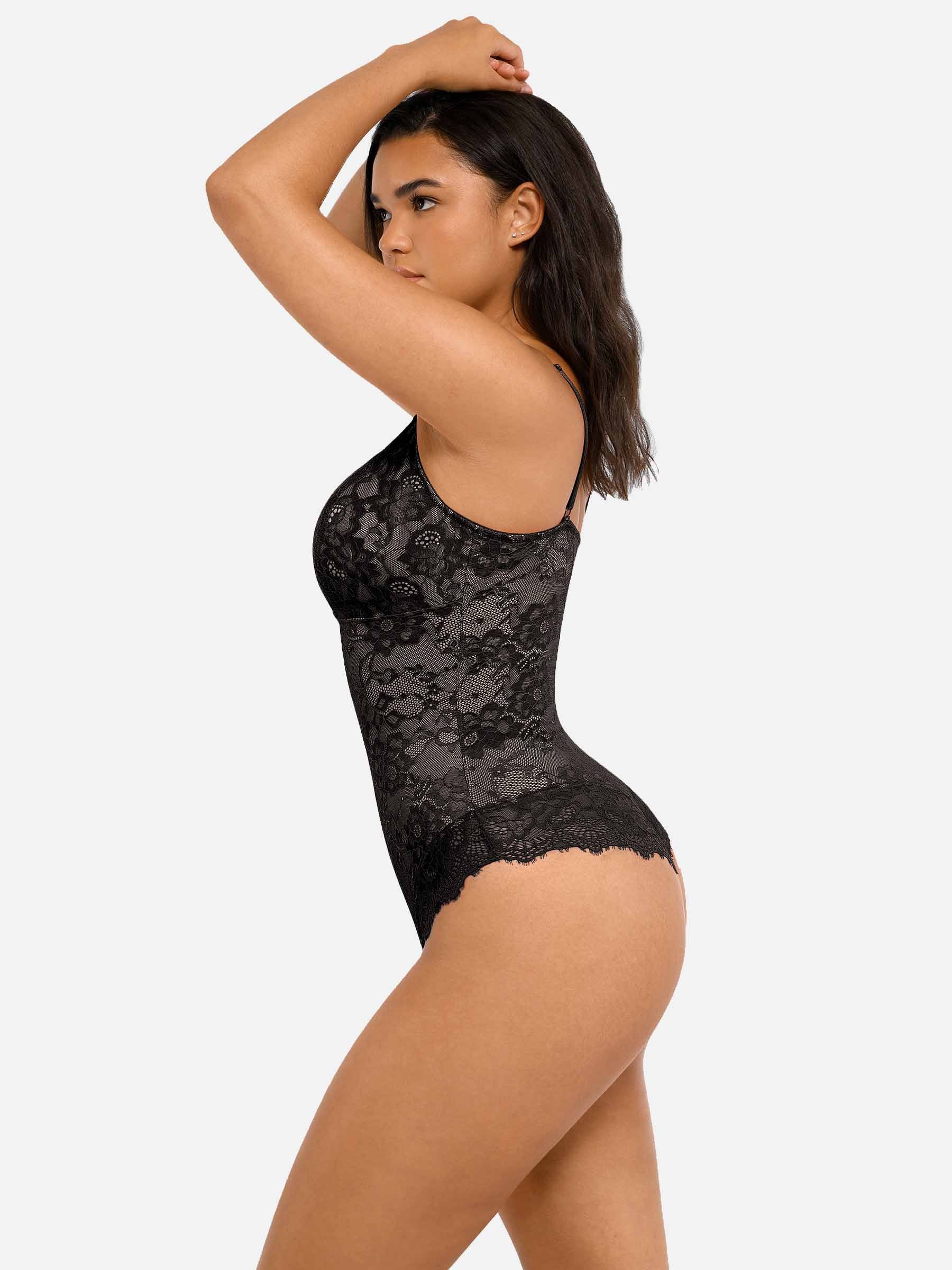 Lya wear Lace V Neck Full Bodysuit