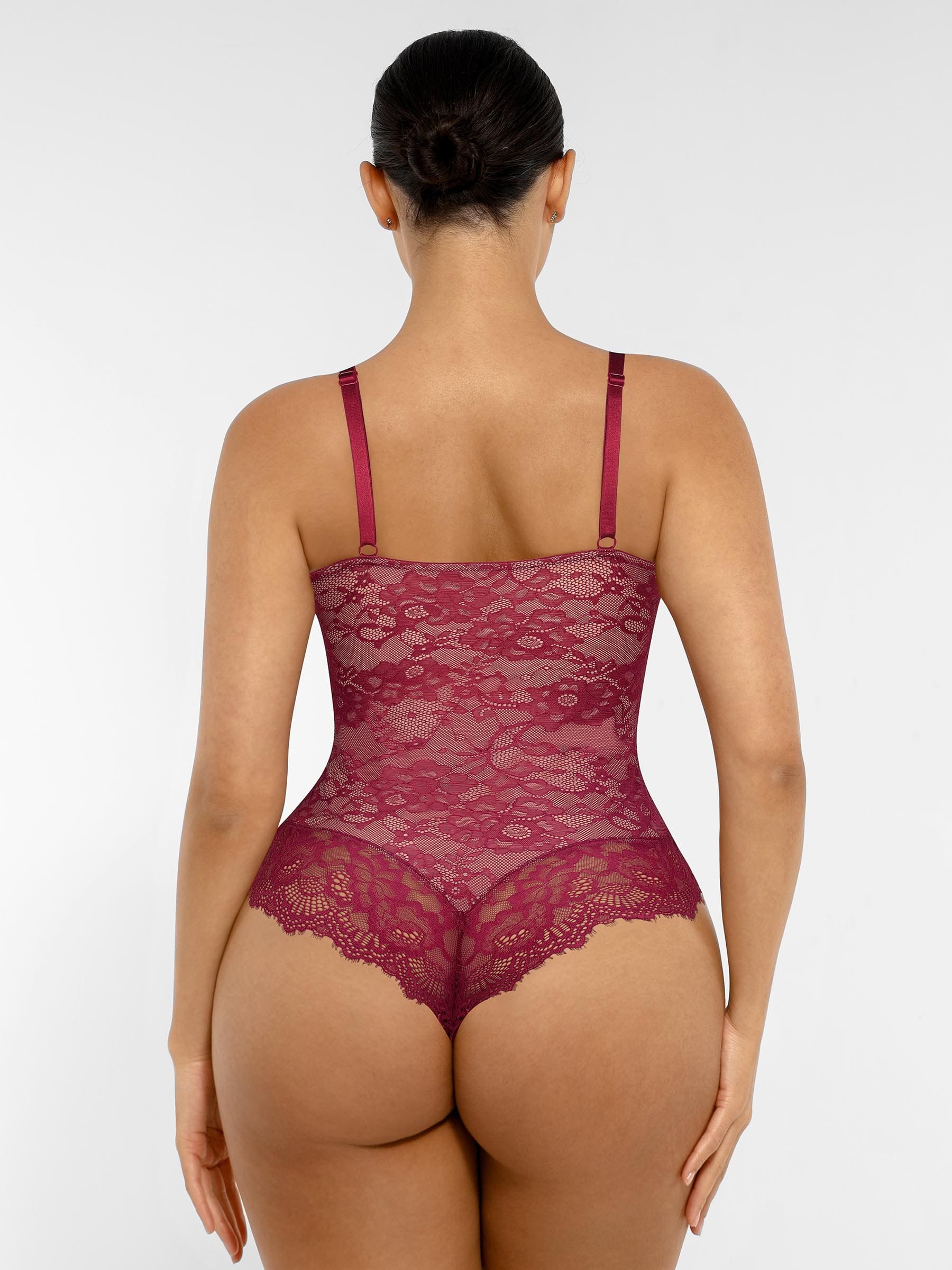 Lace V Neck Full Bodysuit