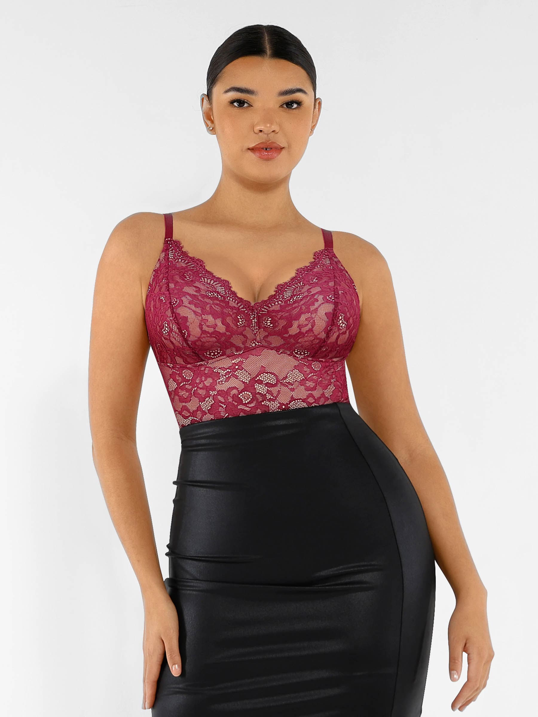 Lya wear Lace V Neck Full Bodysuit
