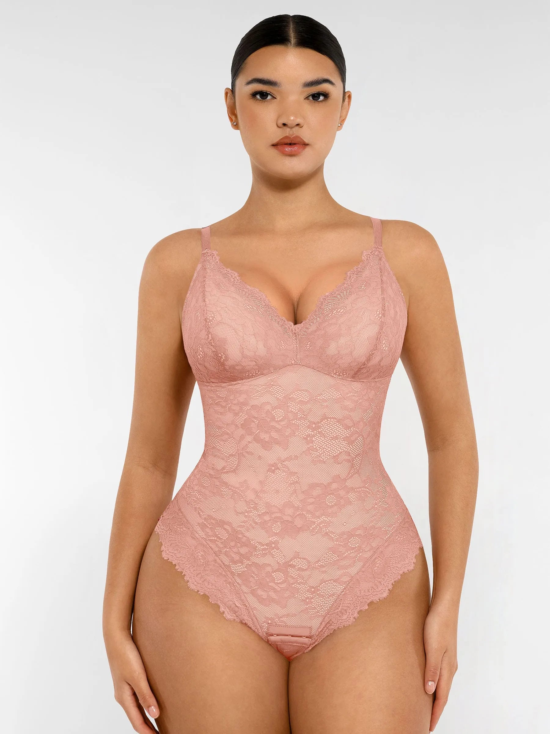 Lya wear Lace V Neck Full Bodysuit