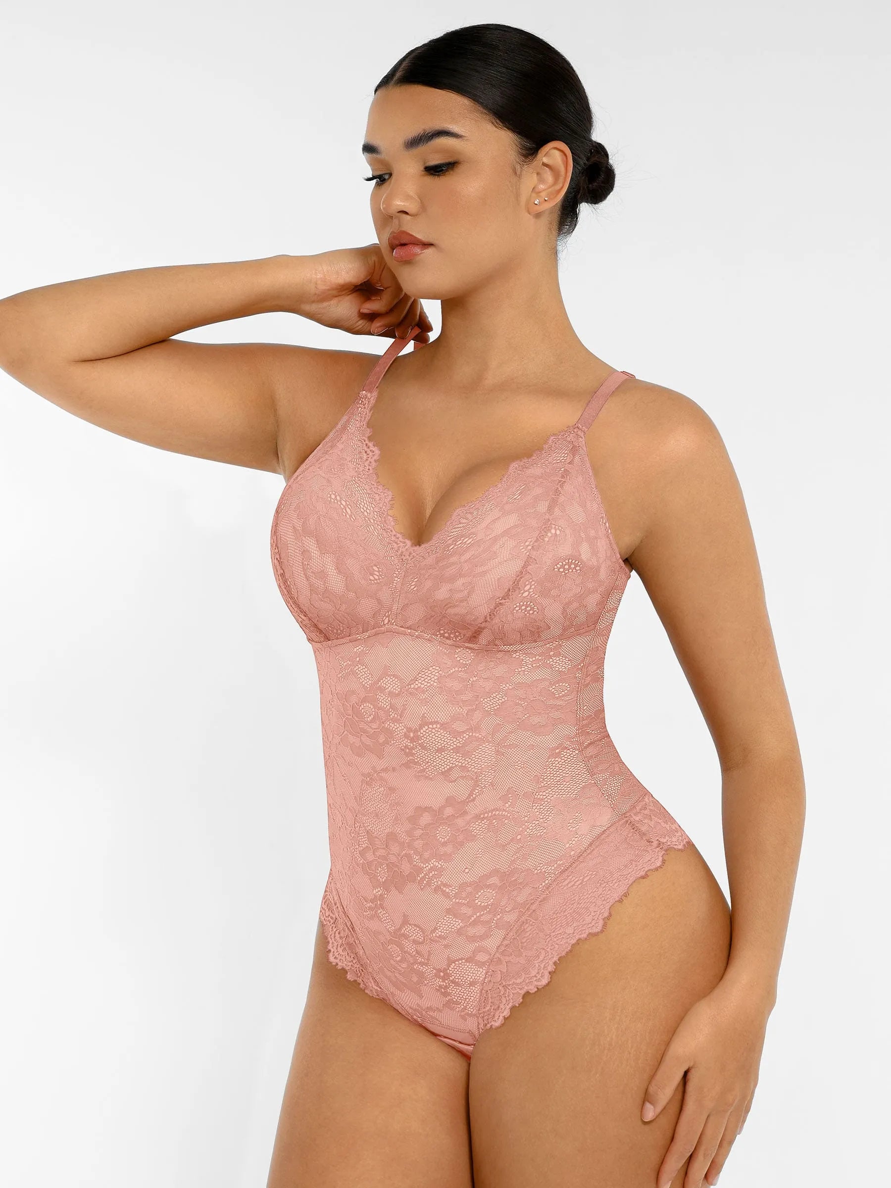 Lya wear Lace V Neck Full Bodysuit