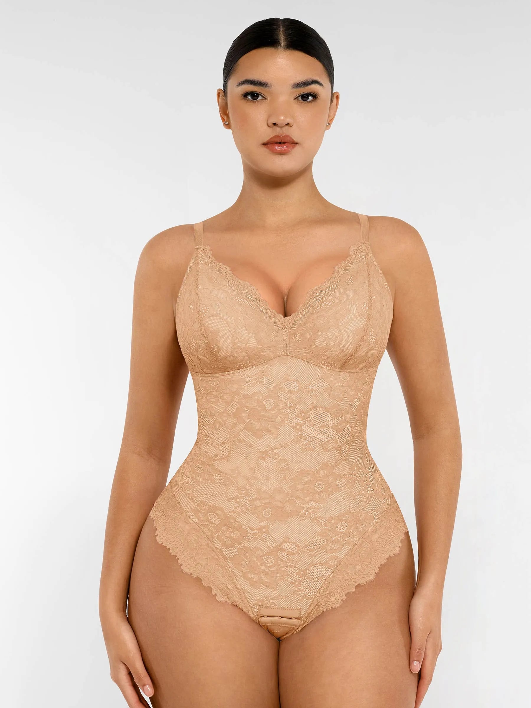 Lya wear Lace V Neck Full Bodysuit