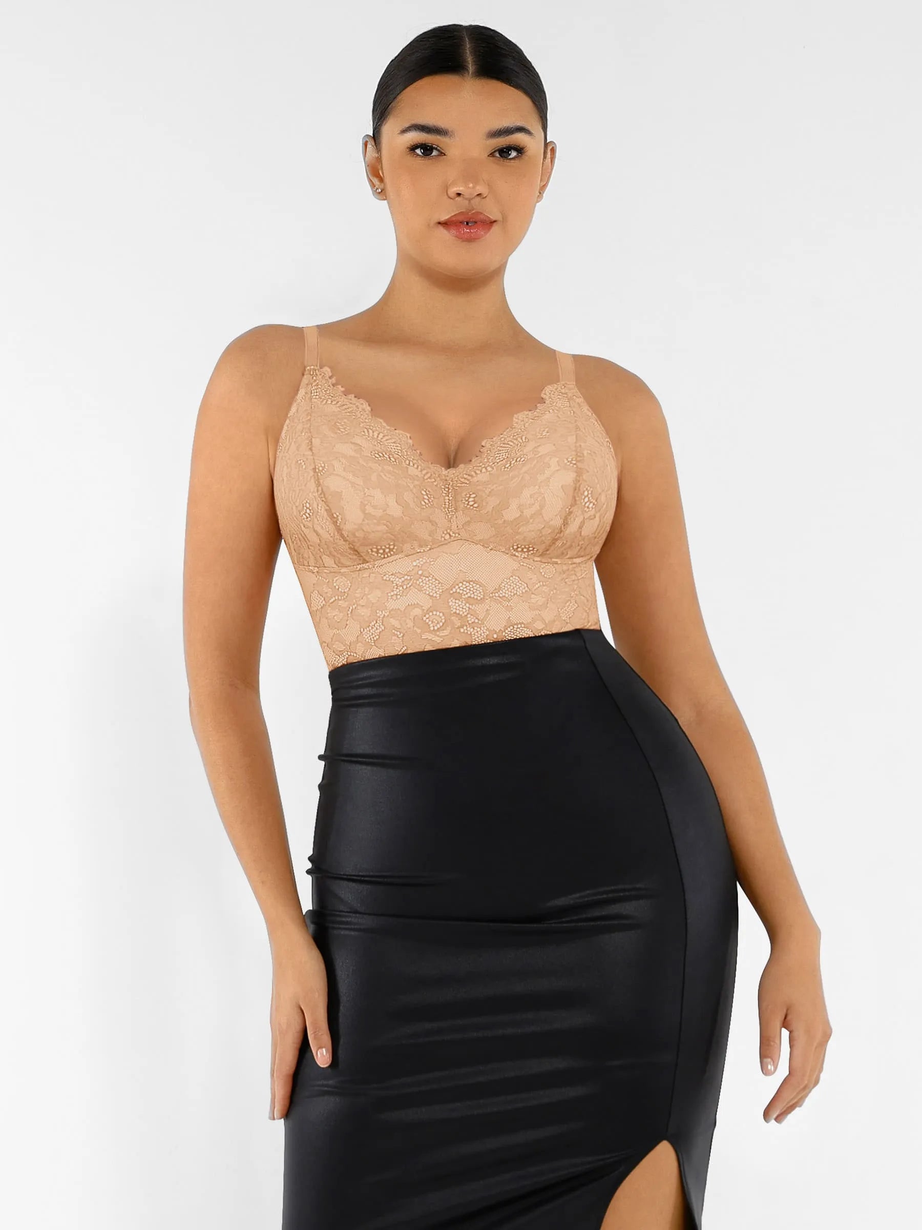 Lya wear Lace V Neck Full Bodysuit