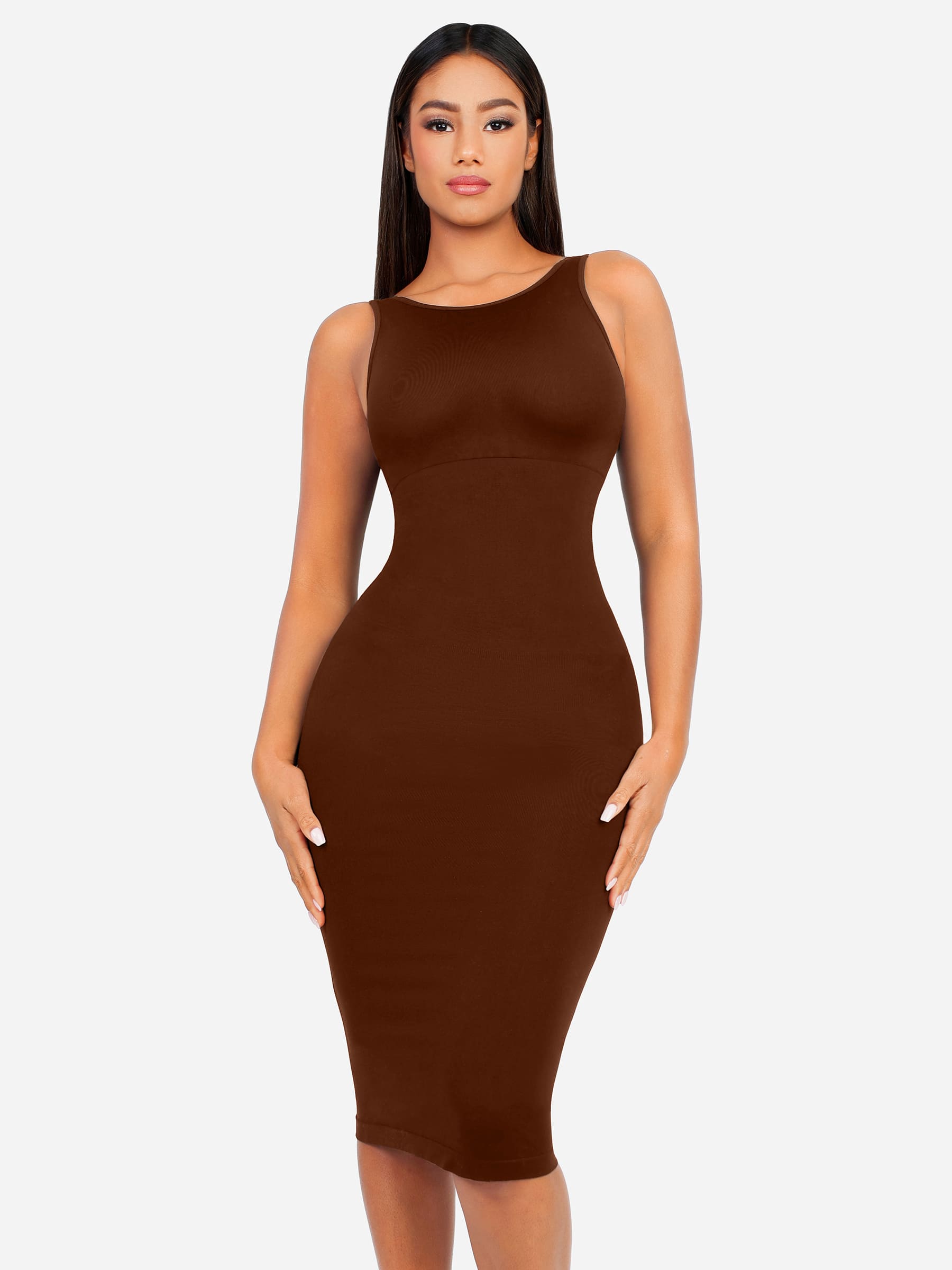 Seamless Eco-Friendly Large U-Back Shaper Dress with Built-In Bra