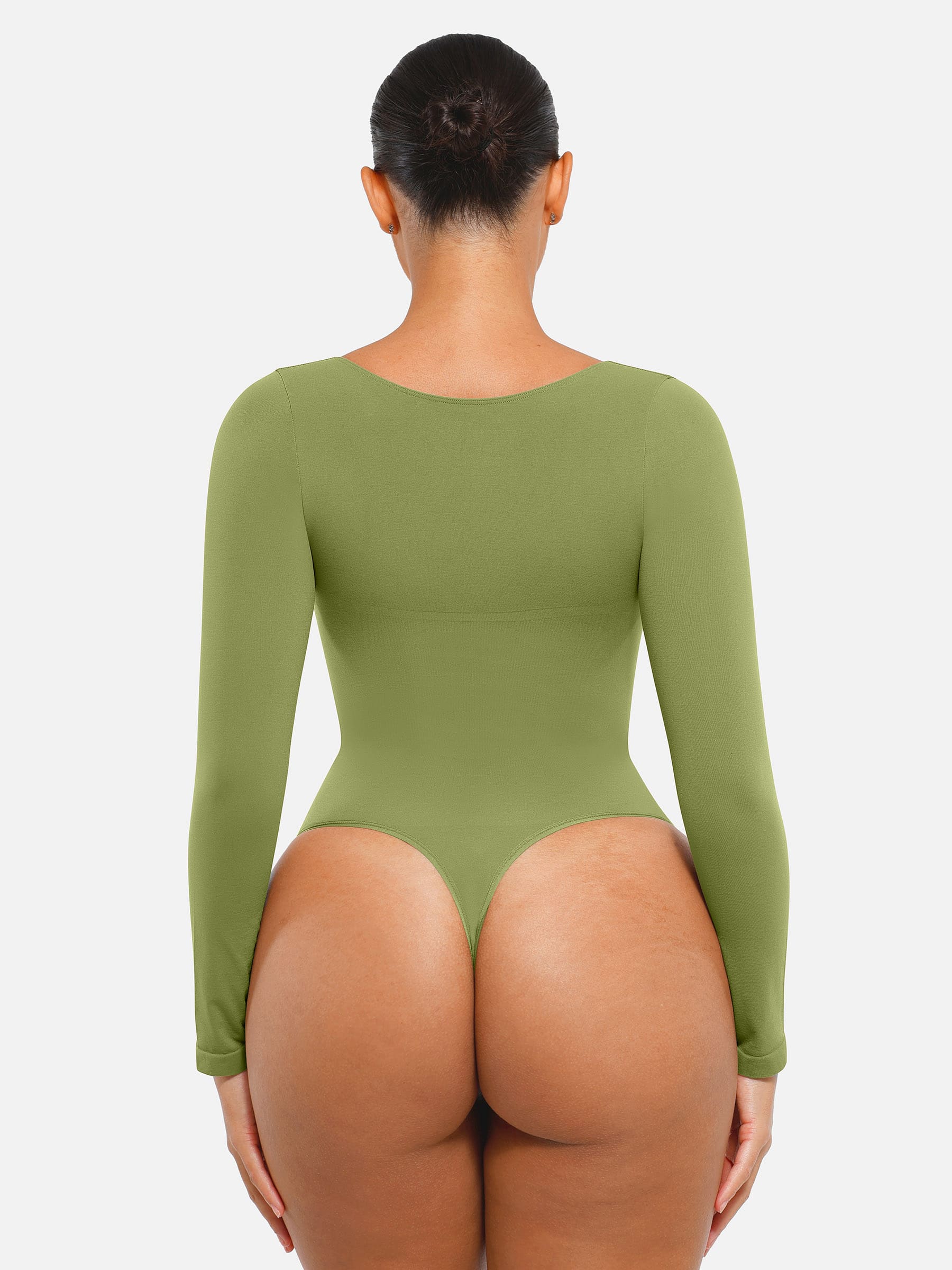 Seamless Long Sleeve Tummy Control Thong Bodysuit