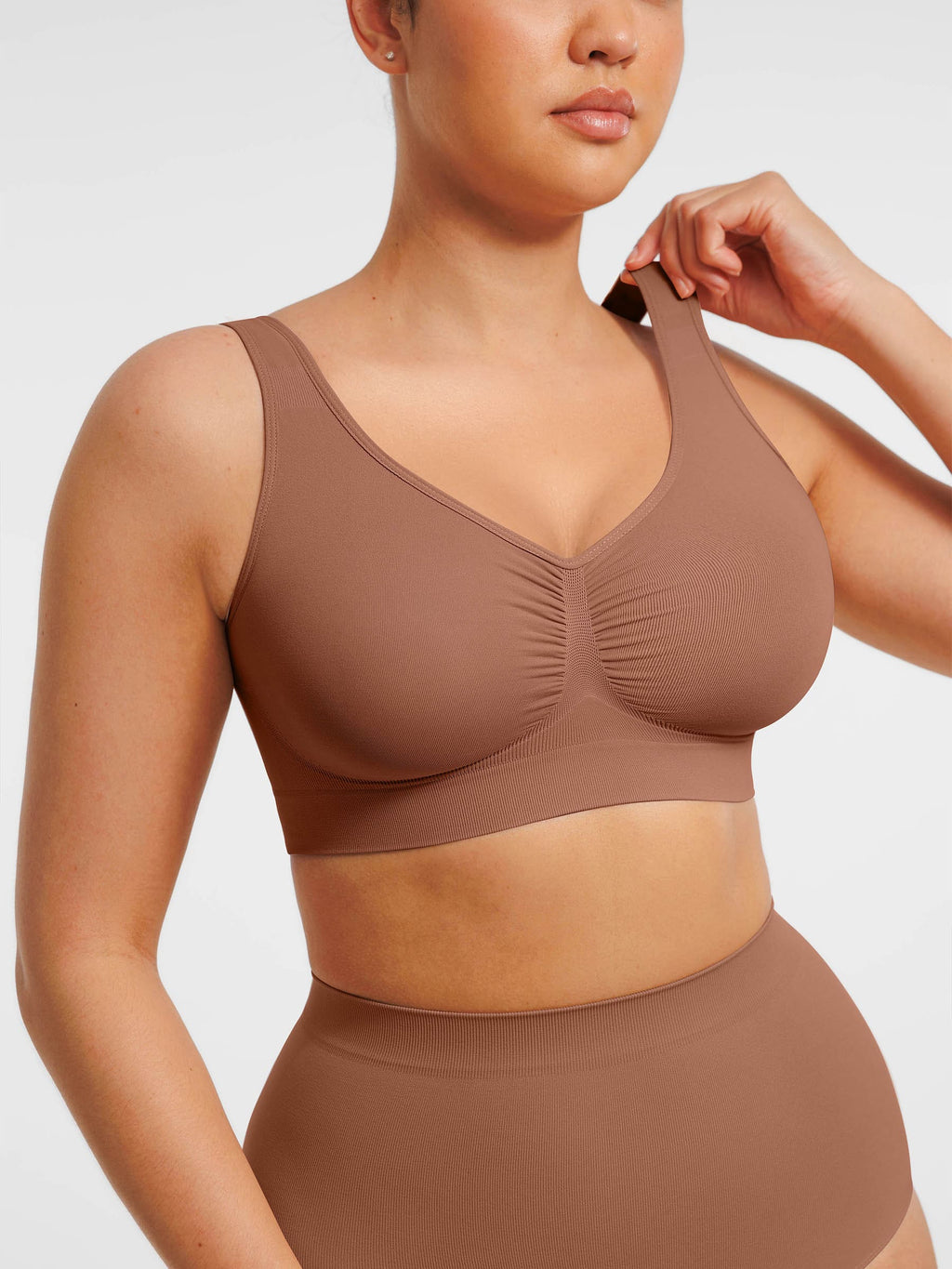 Seamless Wide Straps Bra  & Seamless Tummy Control Brief Set