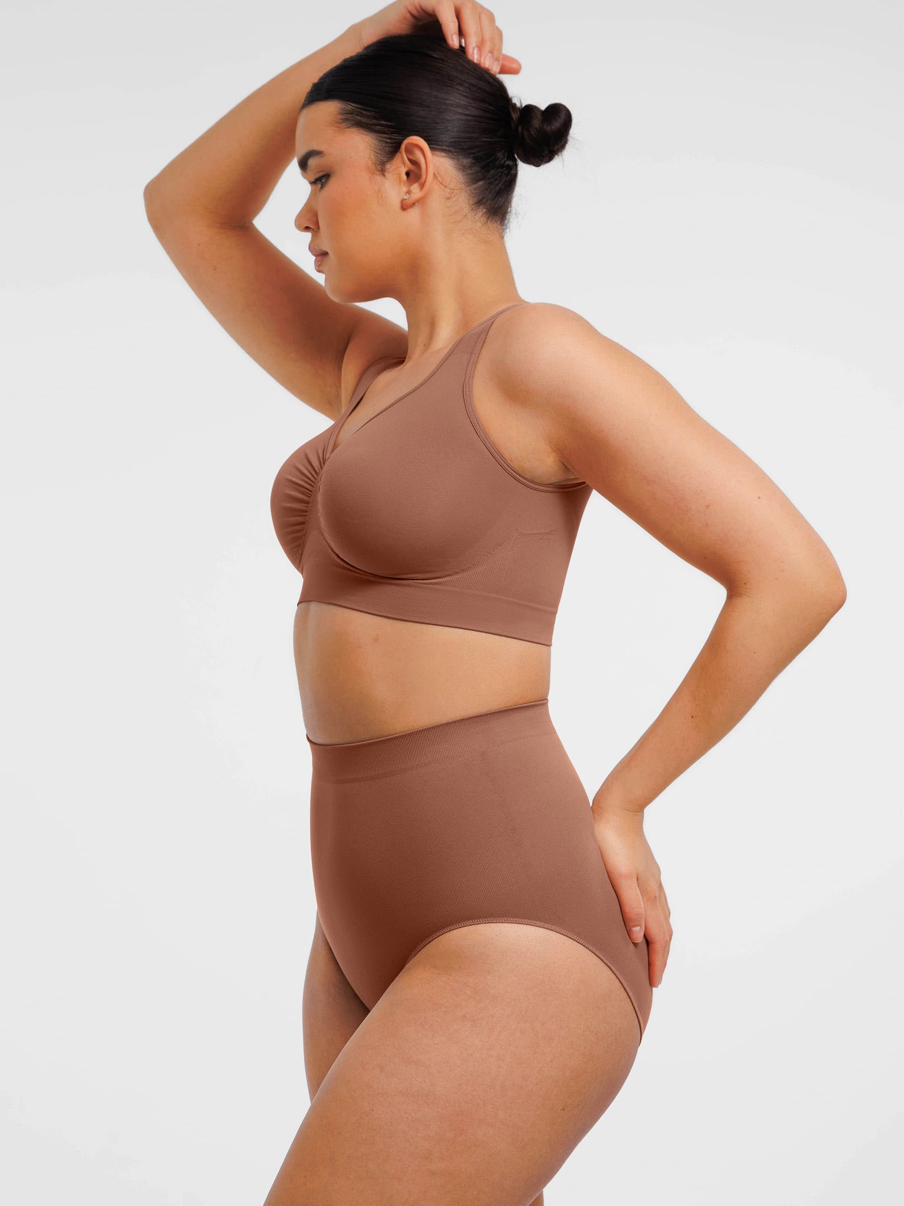 Seamless Wide Straps Bra  & Seamless Tummy Control Brief Set