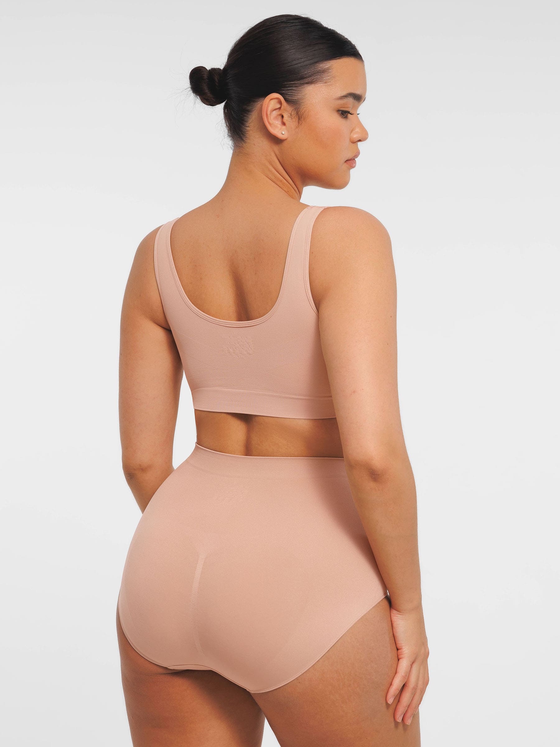 Seamless Wide Straps Bra  & Seamless Tummy Control Brief Set