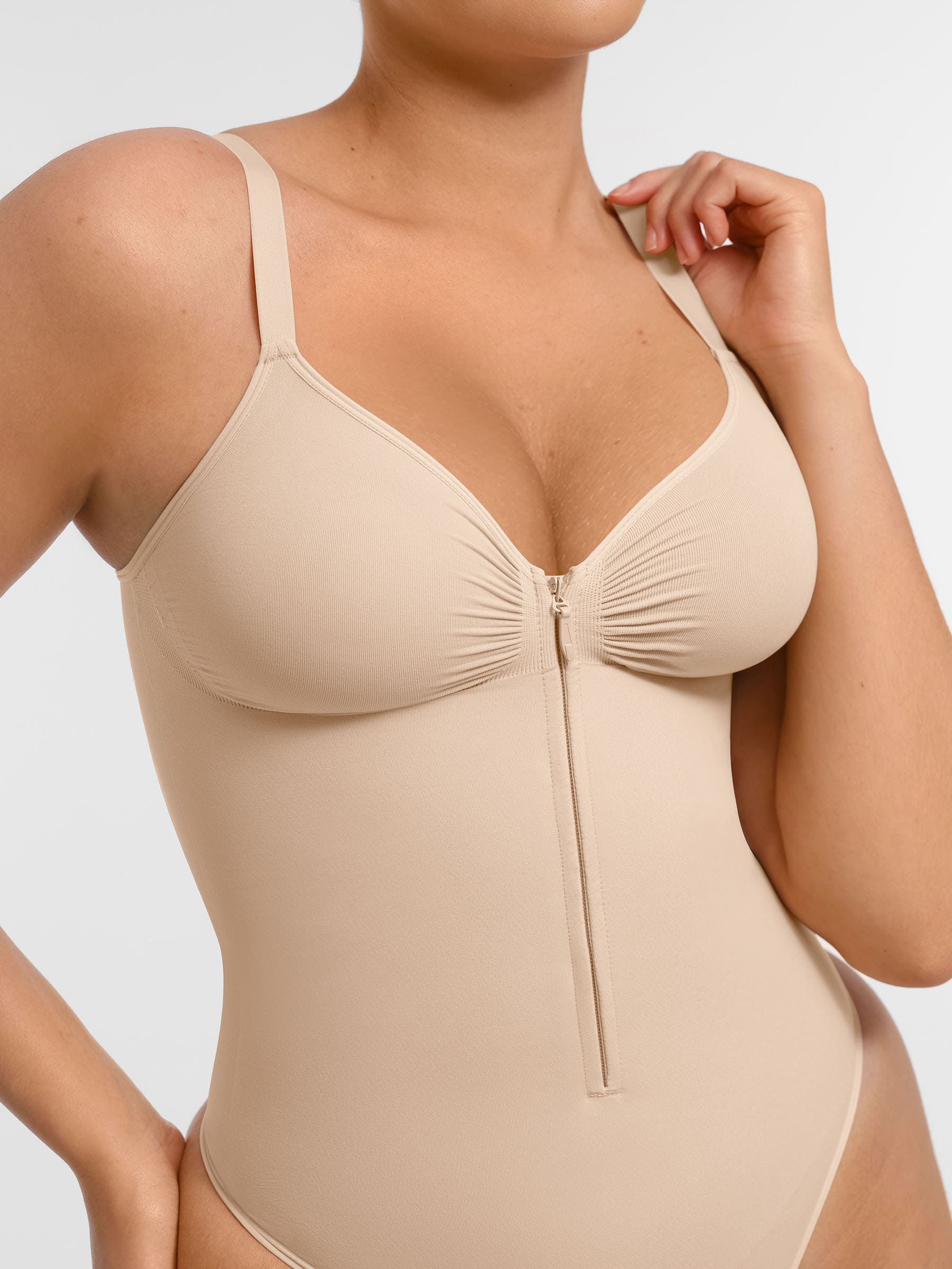 Lyawears Tummy Control Seamless Zipper Shaping Bodysuit