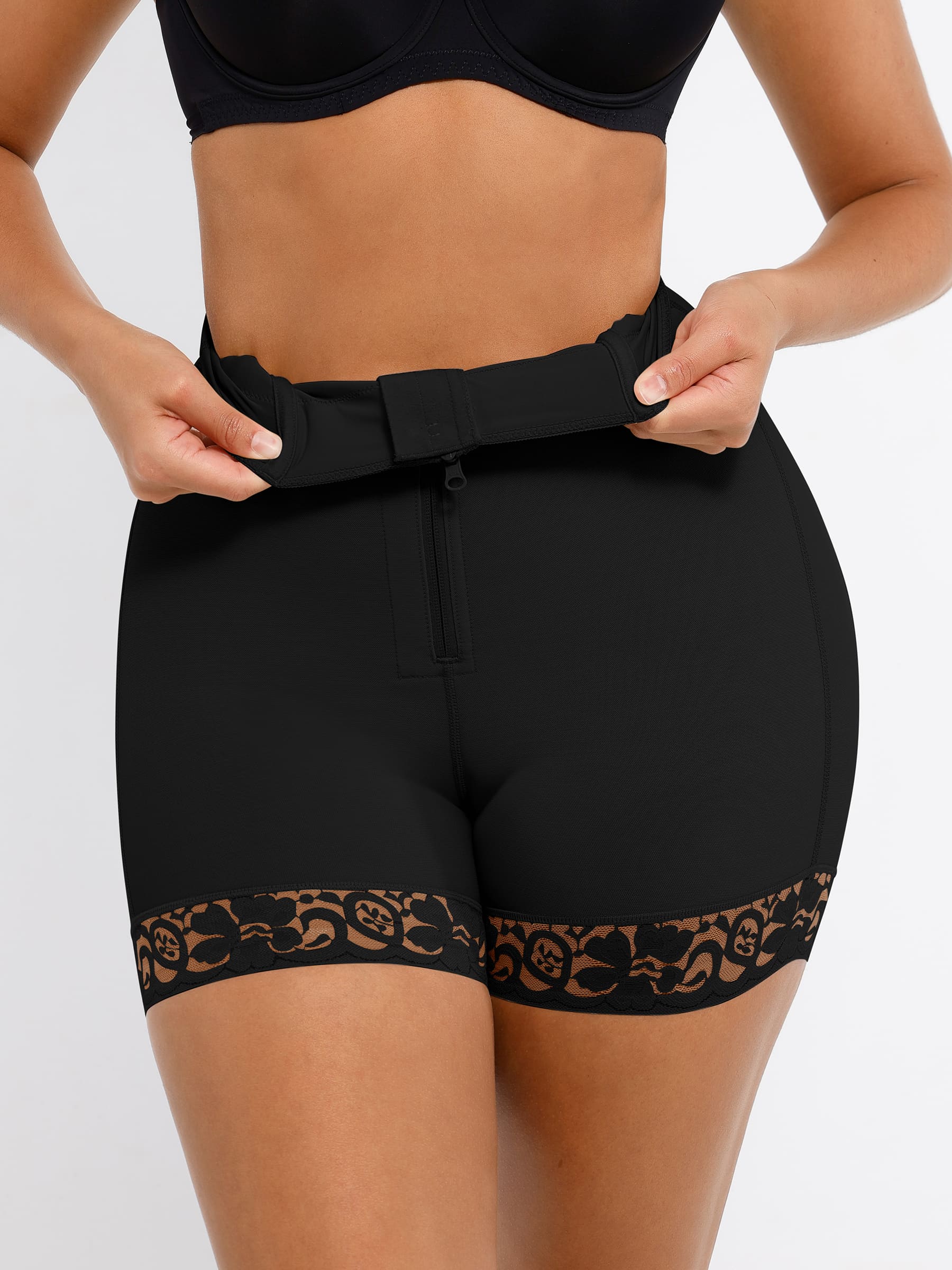 Tummy Control Shaping Shorts Butt Lifter with Clasps and Zipper