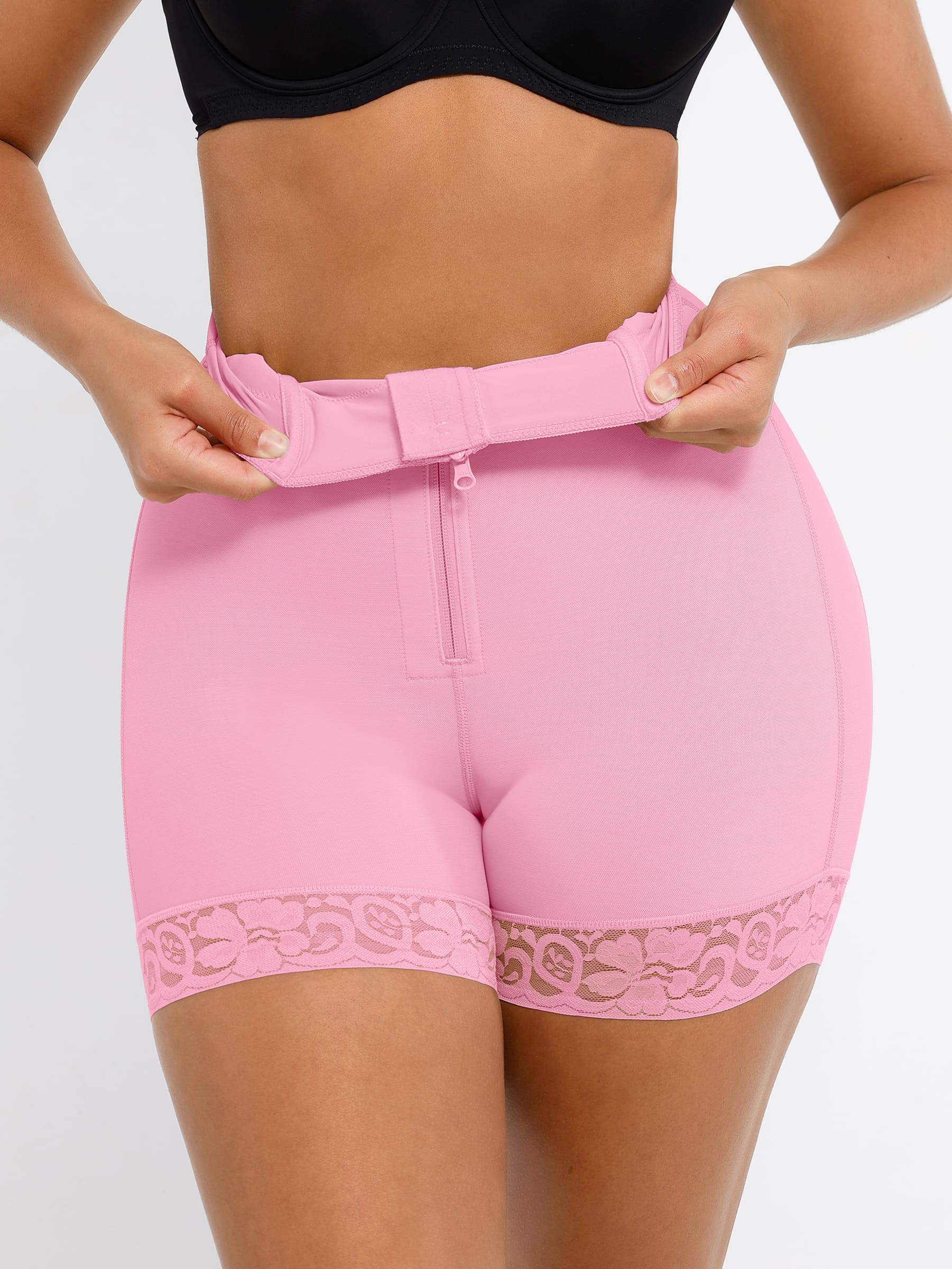 Tummy Control Shaping Shorts Butt Lifter with Clasps and Zipper