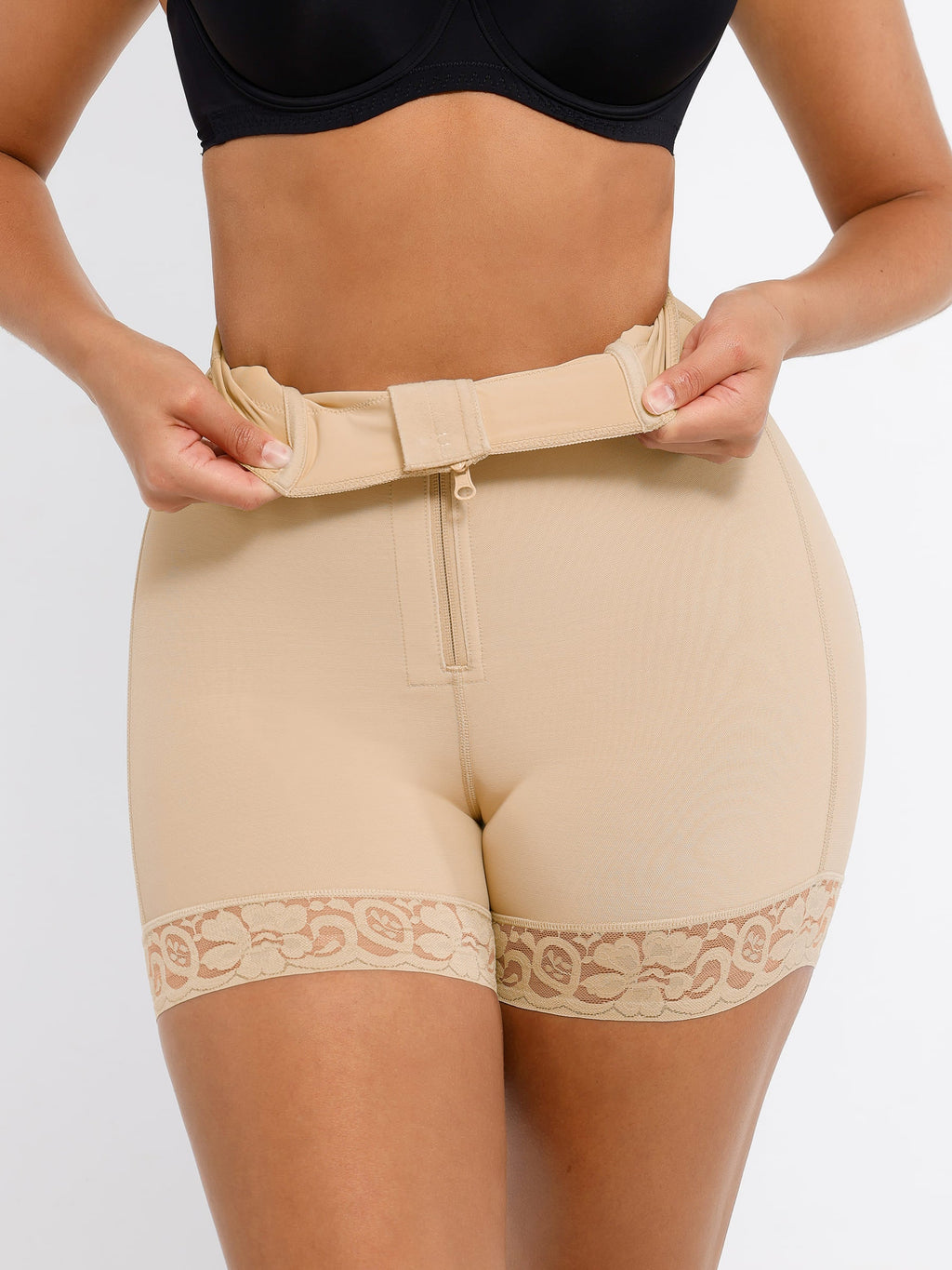 Tummy Control Shaping Shorts Butt Lifter with Clasps and Zipper