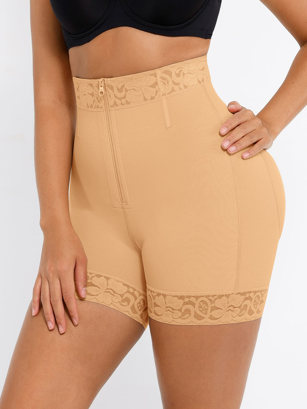 Tummy Control Shaping Shorts Butt Lifter with Clasps and Zipper