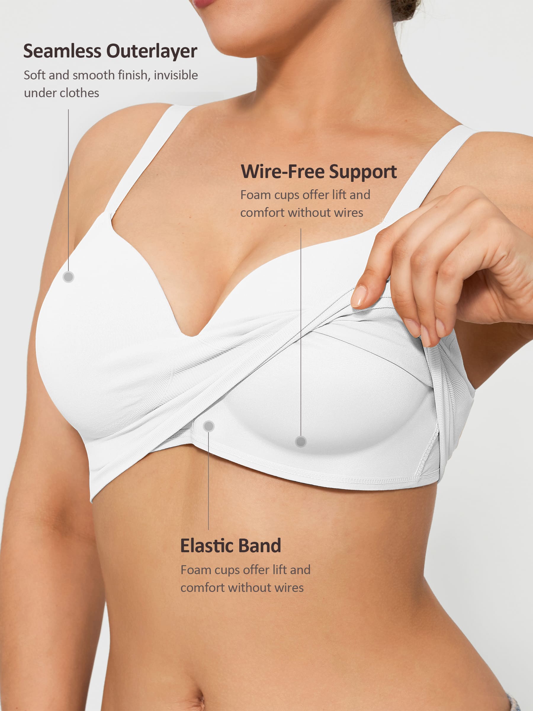 Wireless Push-Up Seamless Comfort Full Coverage Bra