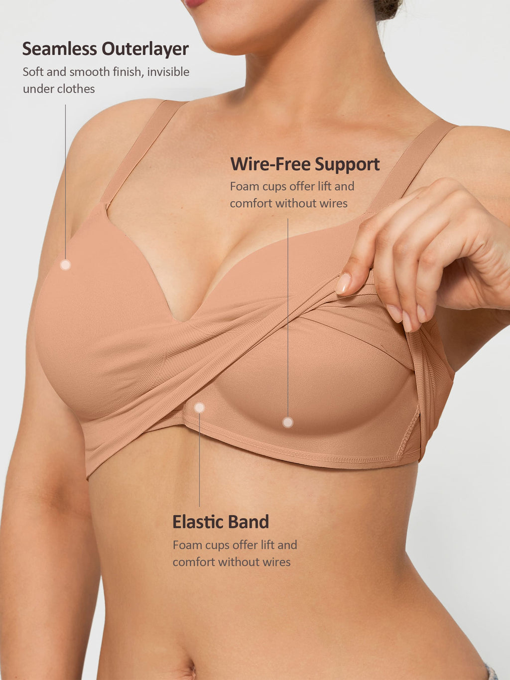 Wireless Push-Up Seamless Comfort Full Coverage Bra