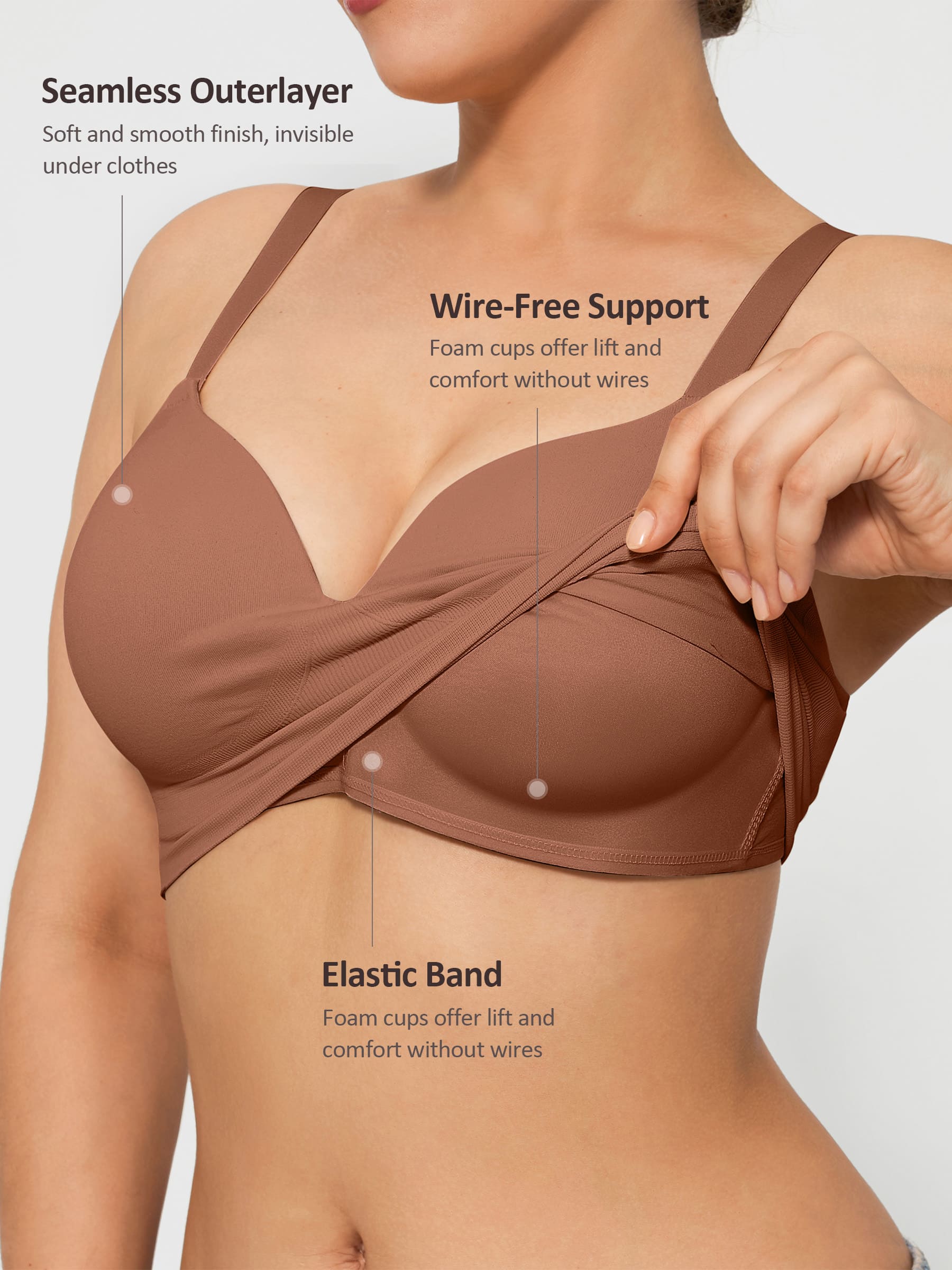 Wireless Push-Up Seamless Comfort Full Coverage Bra
