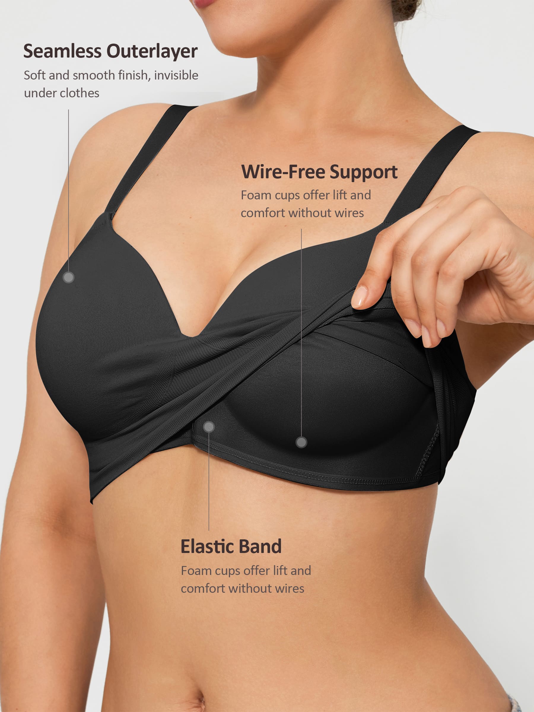 Wireless Push-Up Seamless Comfort Full Coverage Bra