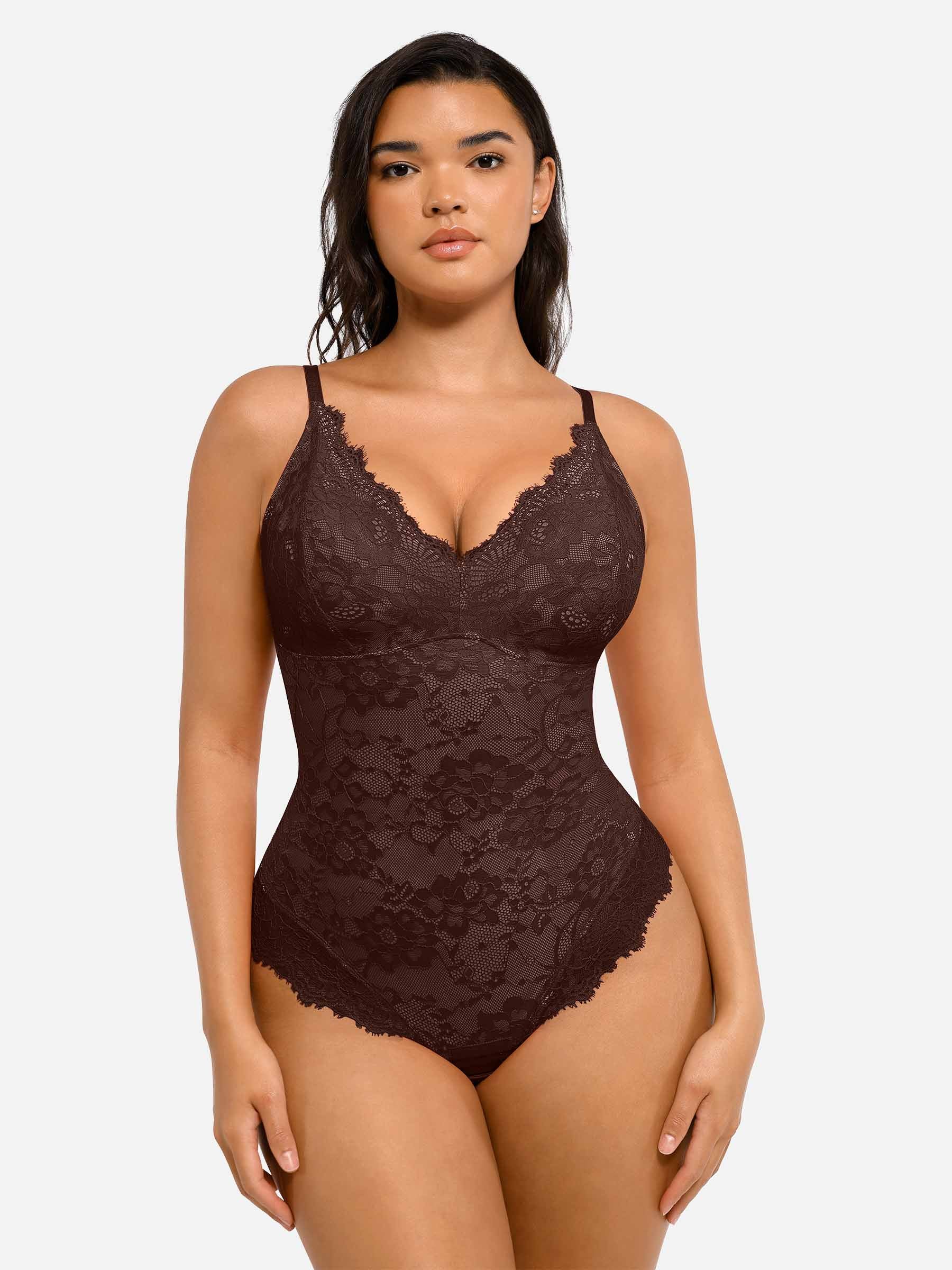 Lya wear Lace V Neck Full Bodysuit