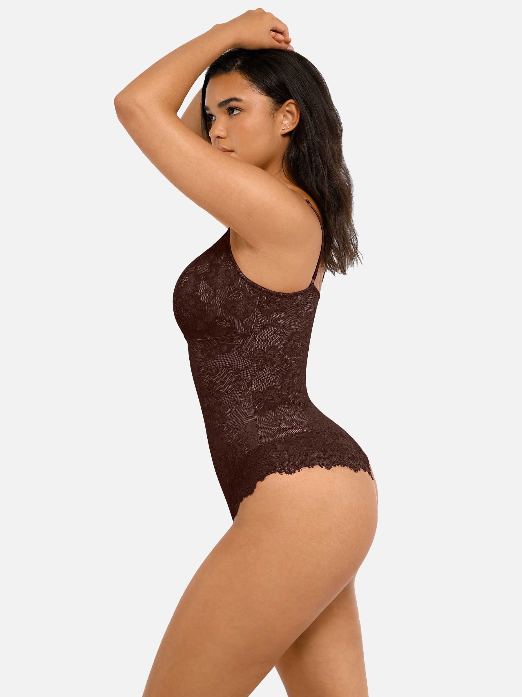 Lya wear Lace V Neck Full Bodysuit