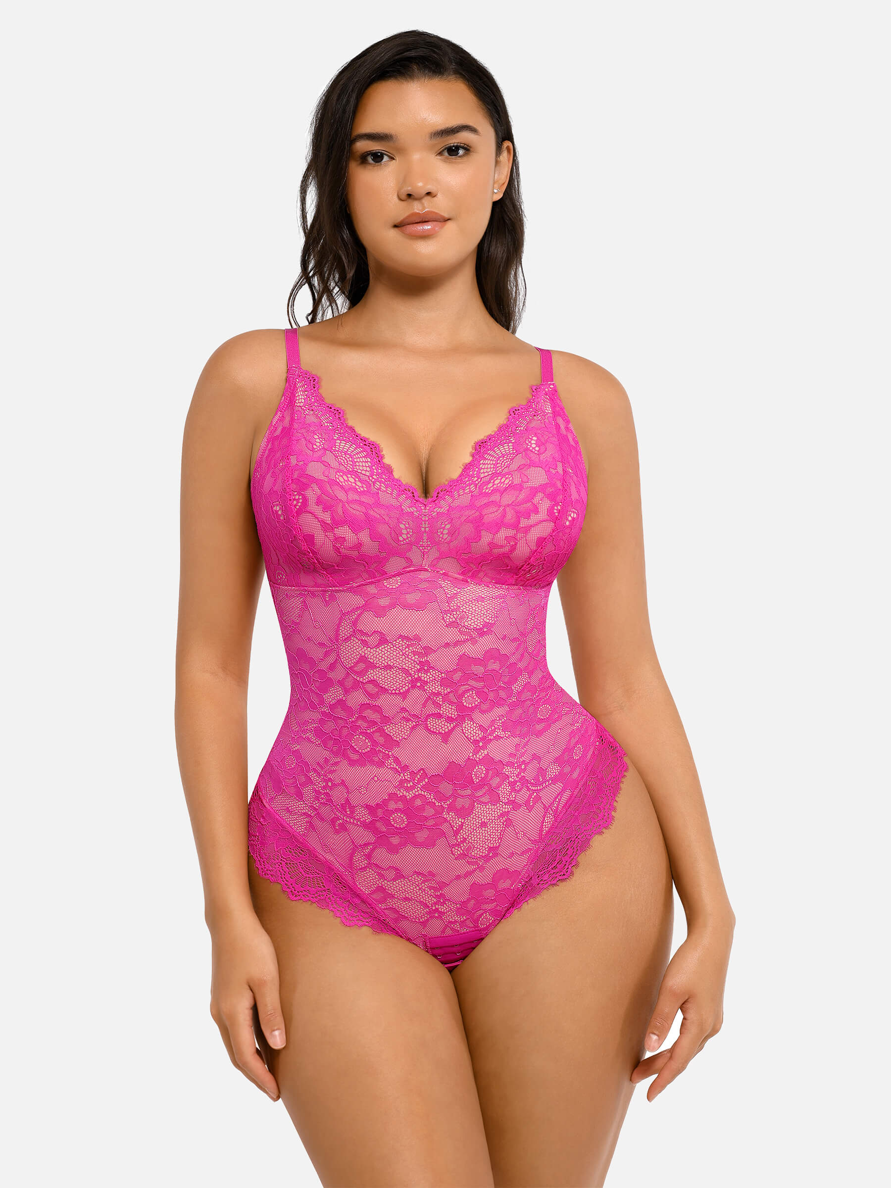 Lya wear Lace V Neck Full Bodysuit