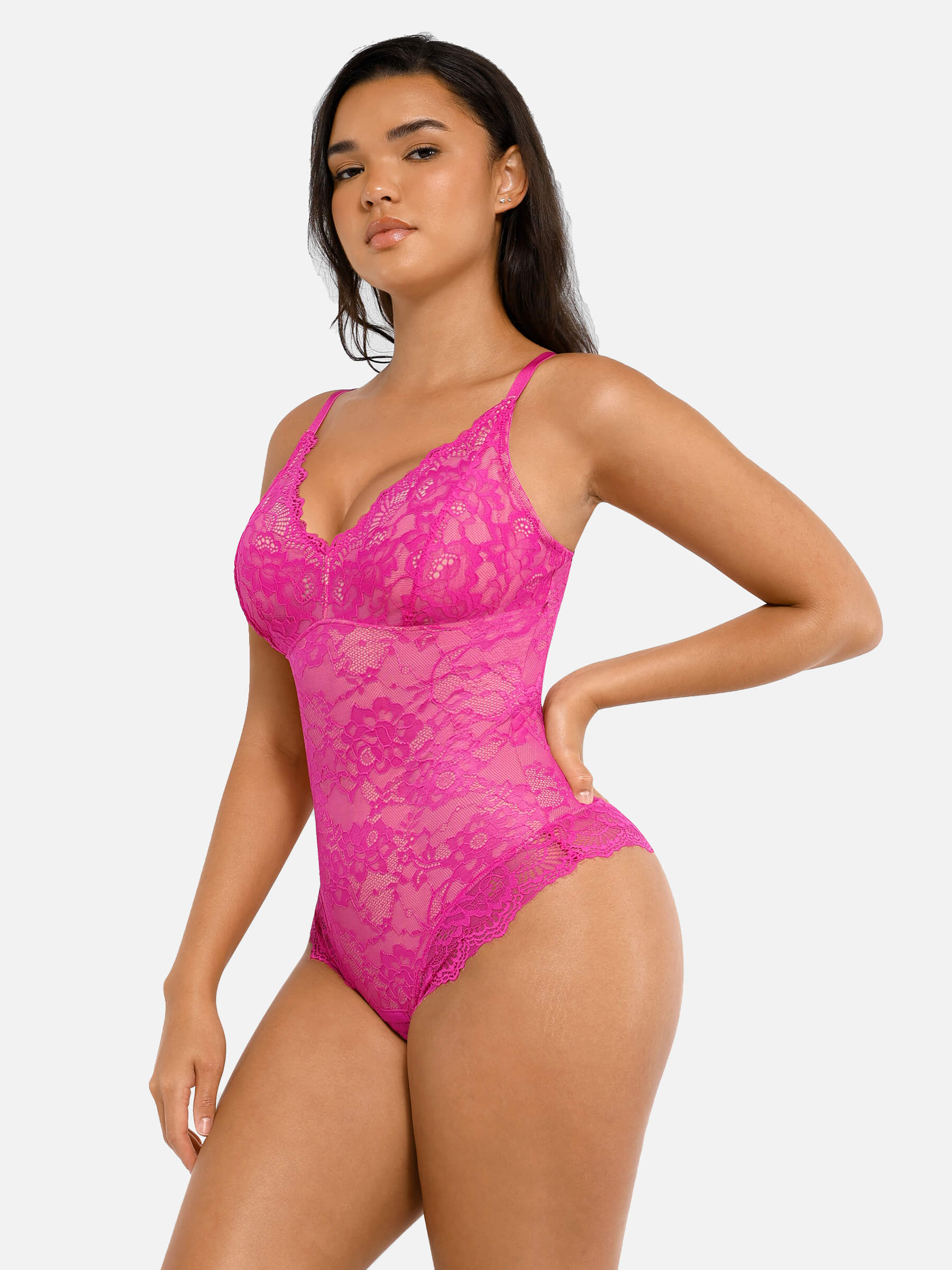 Lya wear Lace V Neck Full Bodysuit
