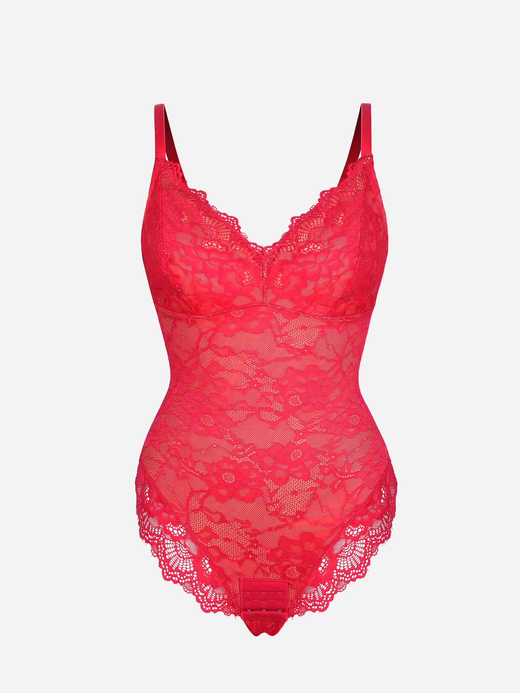 Lya wear Lace V Neck Full Bodysuit