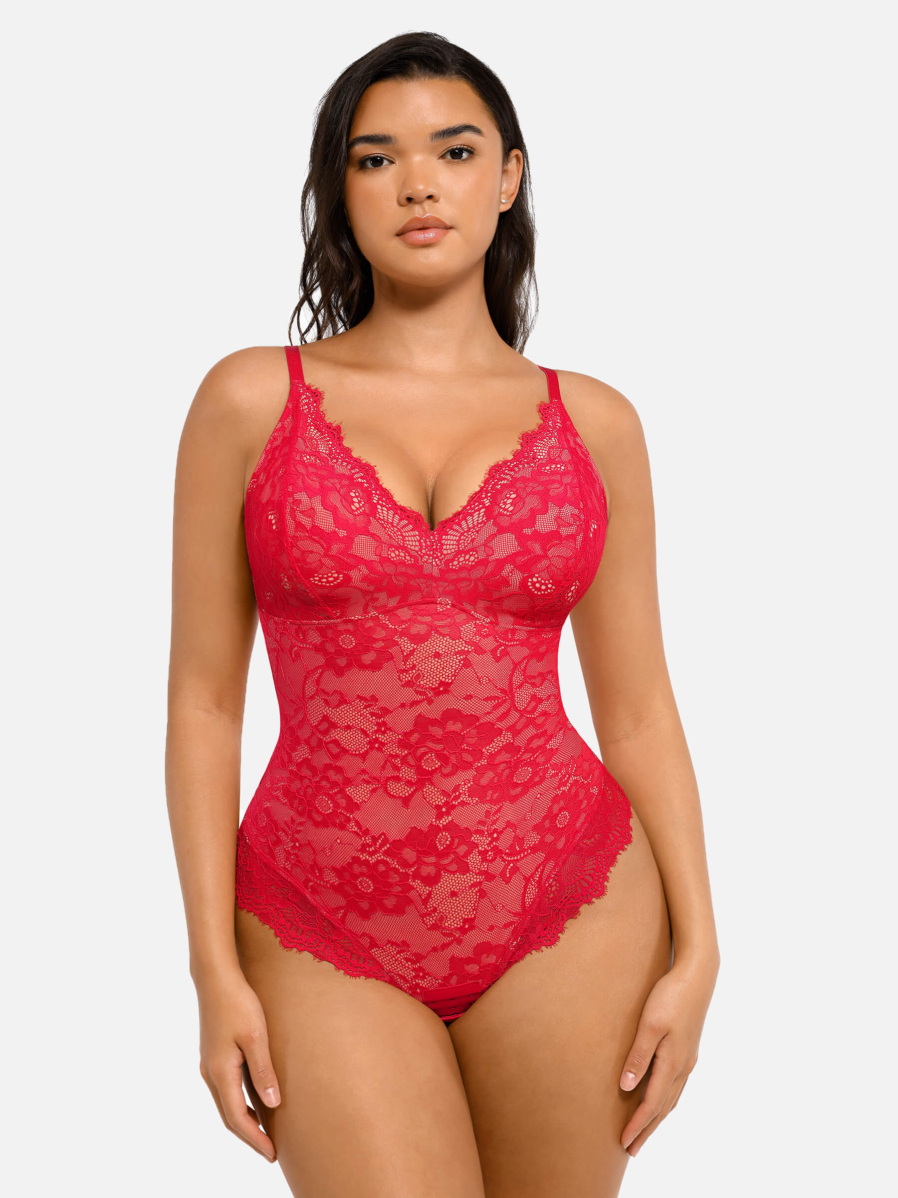 Lya wear Lace V Neck Full Bodysuit