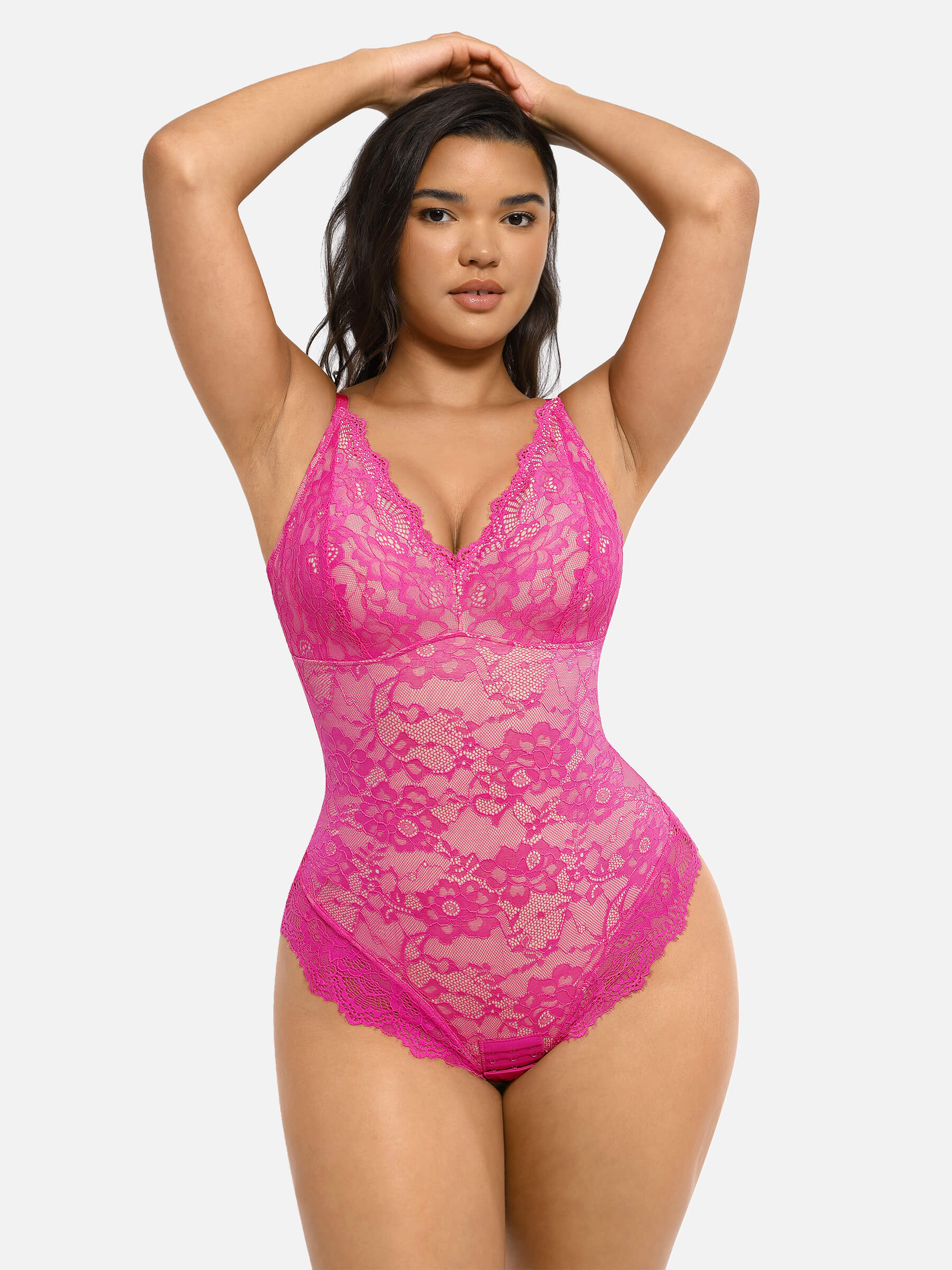 Lya wear Lace V Neck Full Bodysuit