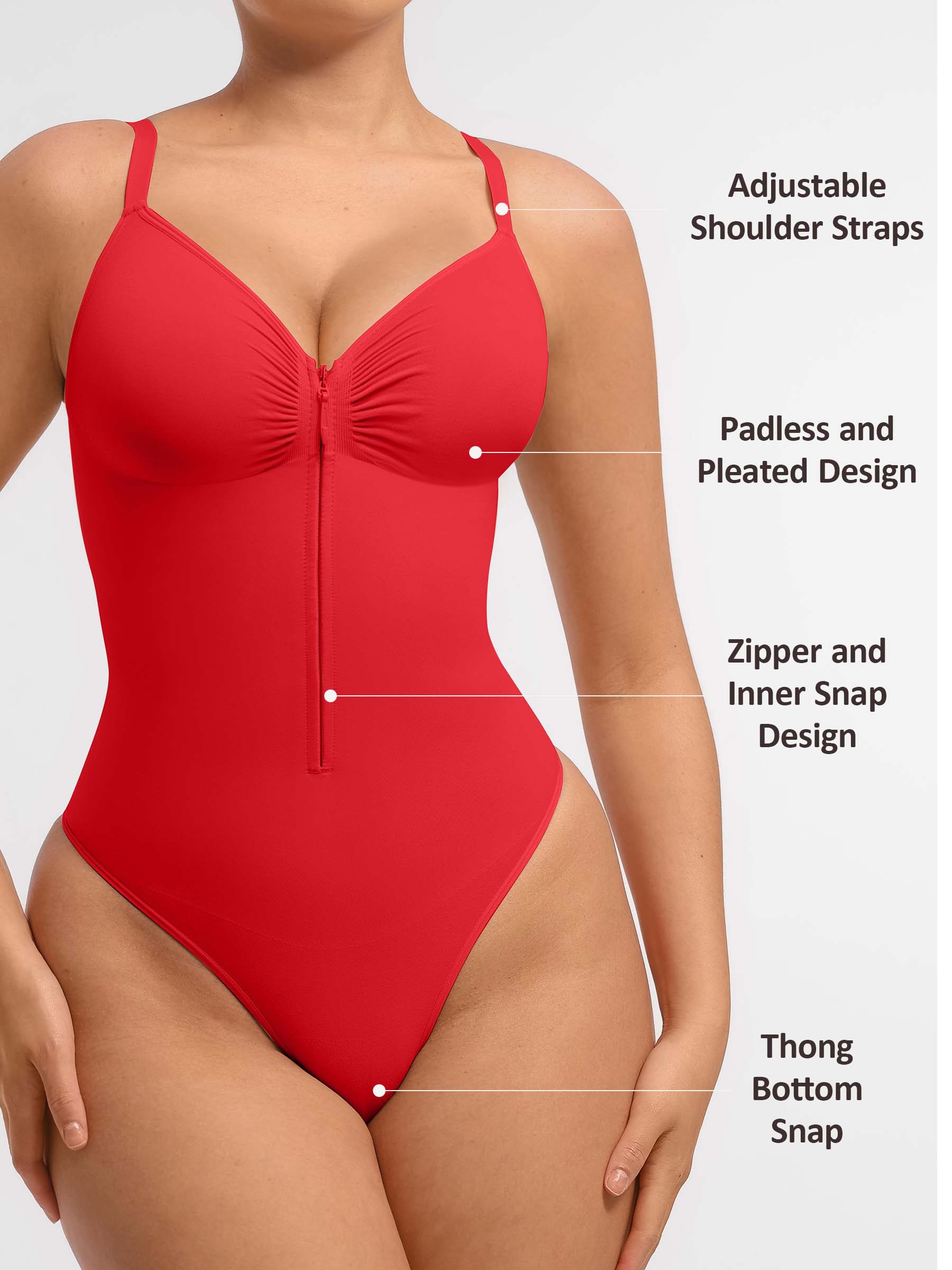 Lyawears Tummy Control Seamless Zipper Shaping Bodysuit