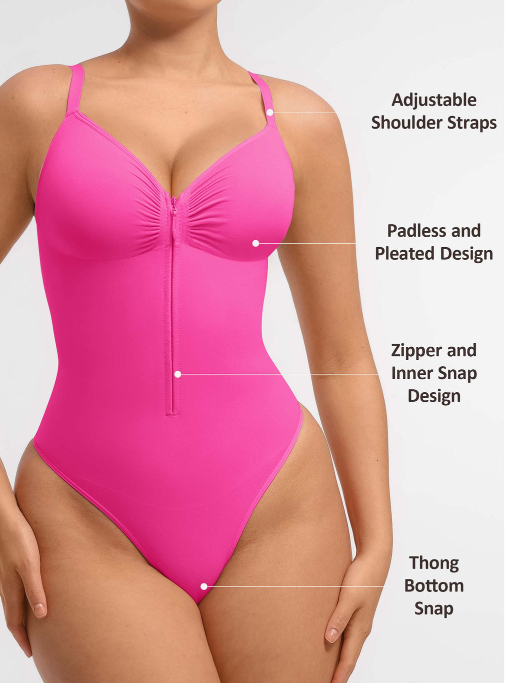 Lyawears Tummy Control Seamless Zipper Shaping Bodysuit