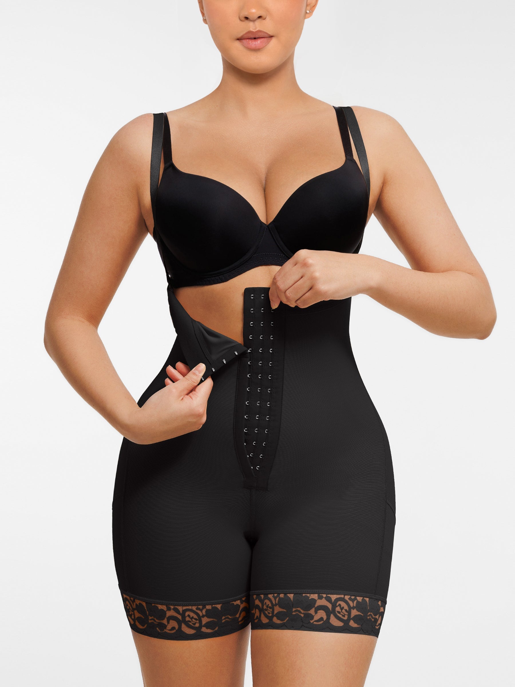 Lyawears Butt Lifting Body Shaper with Zip Crotch Smooth Tummy Control