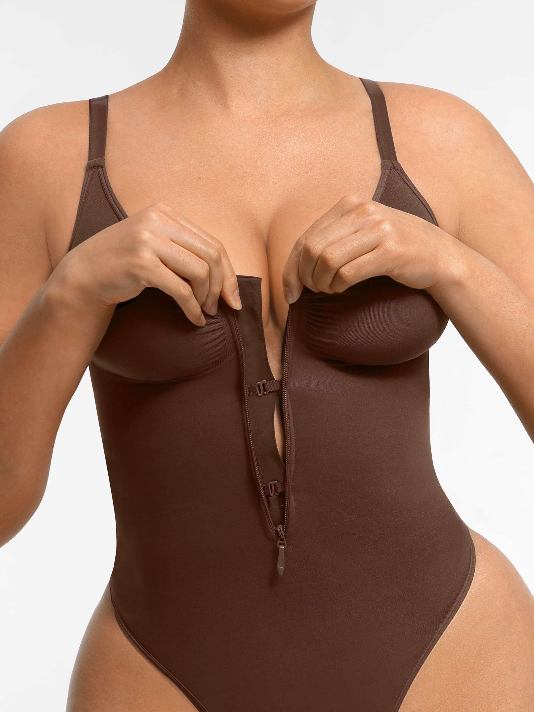 Lyawears Tummy Control Seamless Zipper Shaping Bodysuit