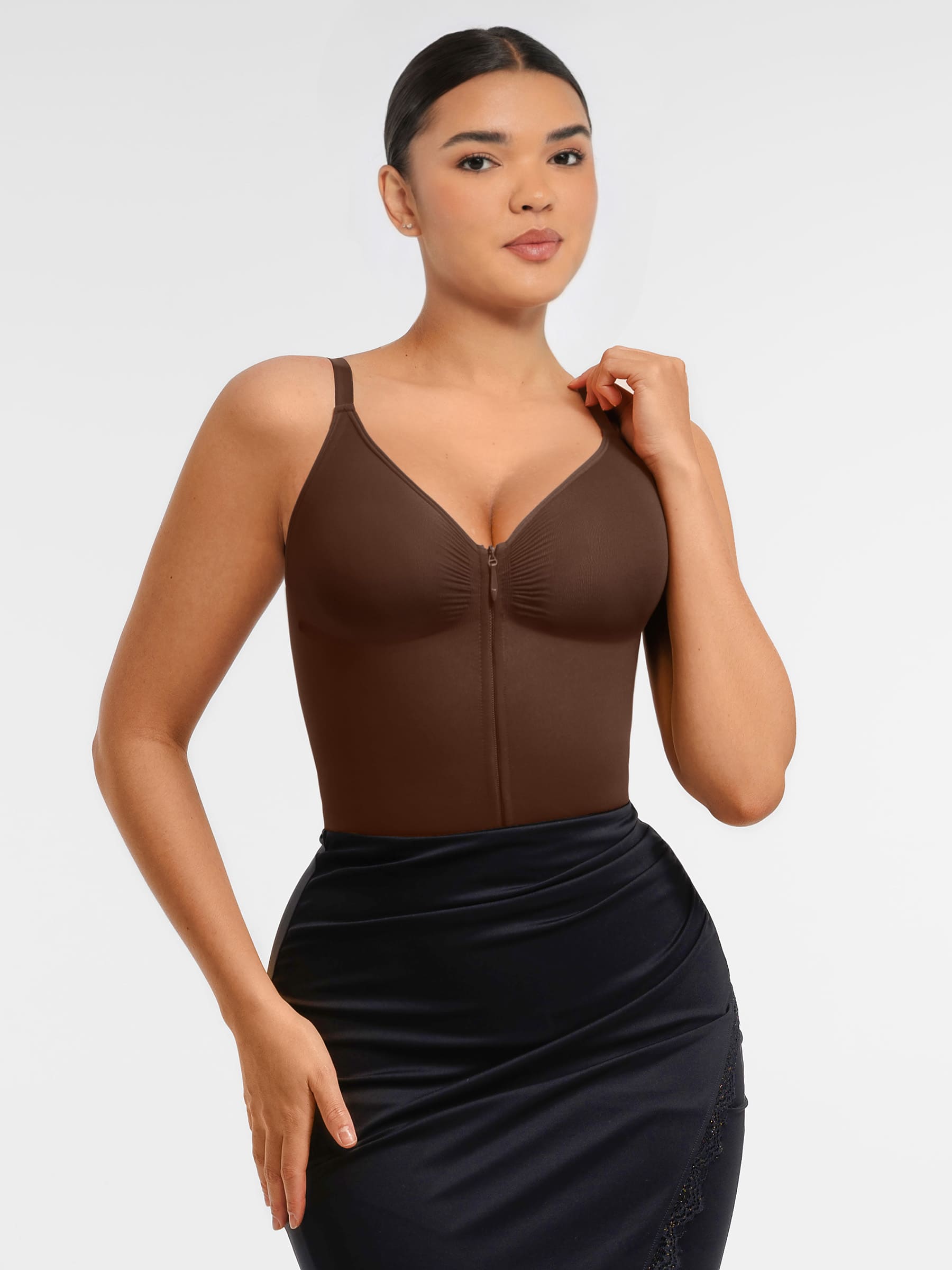 Lyawears Tummy Control Seamless Zipper Shaping Bodysuit