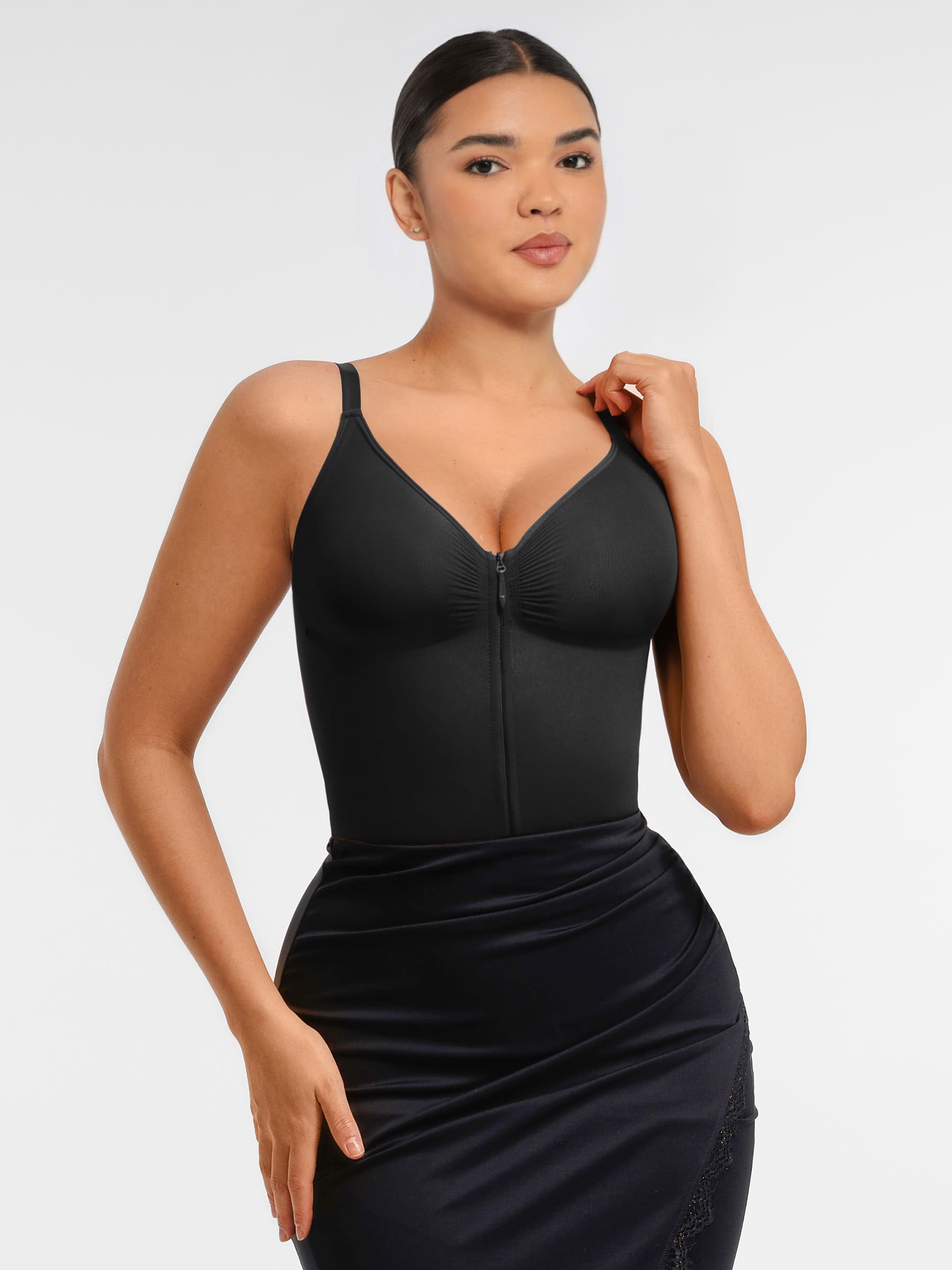 Lyawears Tummy Control Seamless Zipper Shaping Bodysuit